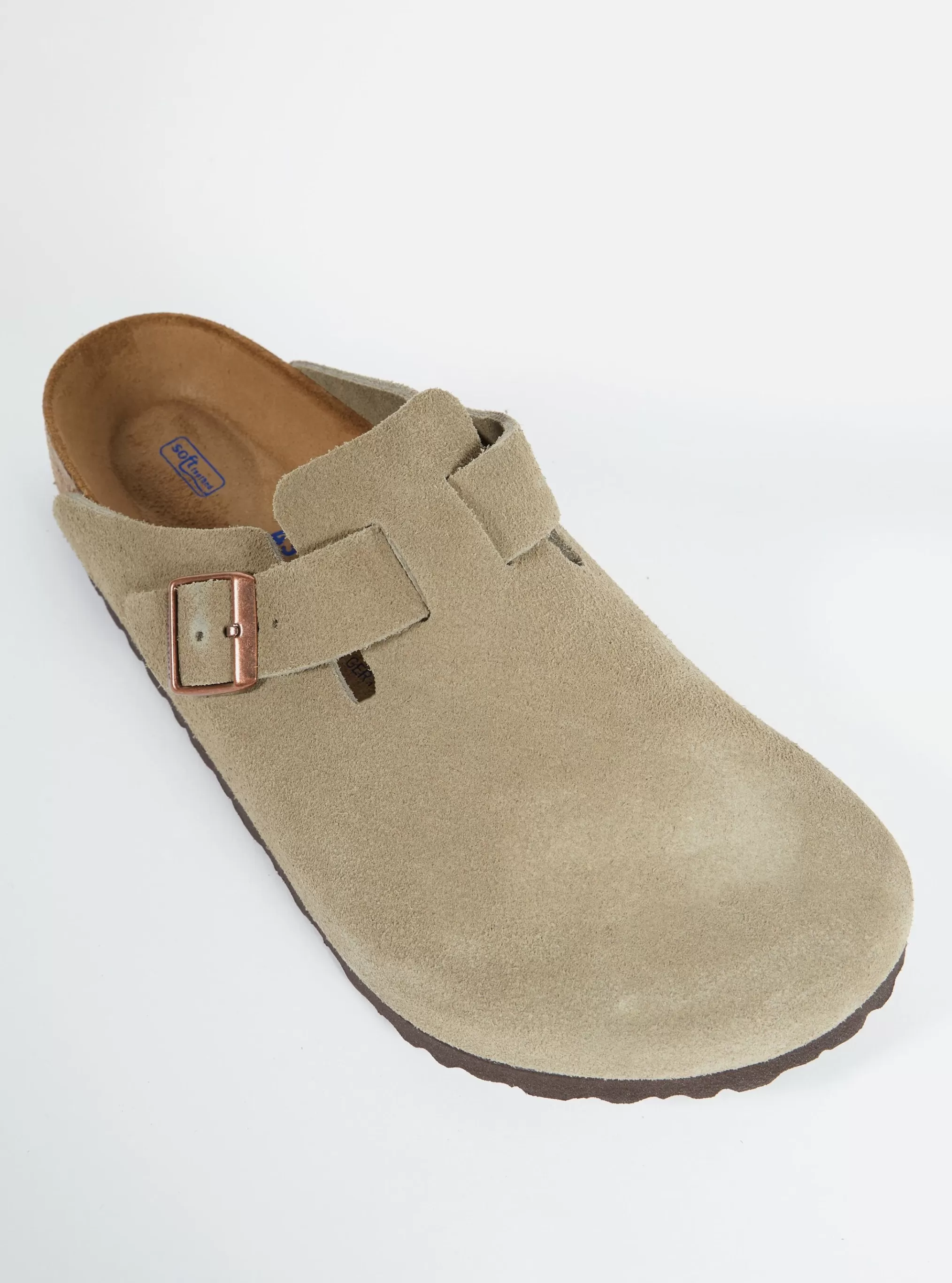 Footwear.^Universal Works Birkenstock Soft Footbed Boston In Taupe Suede