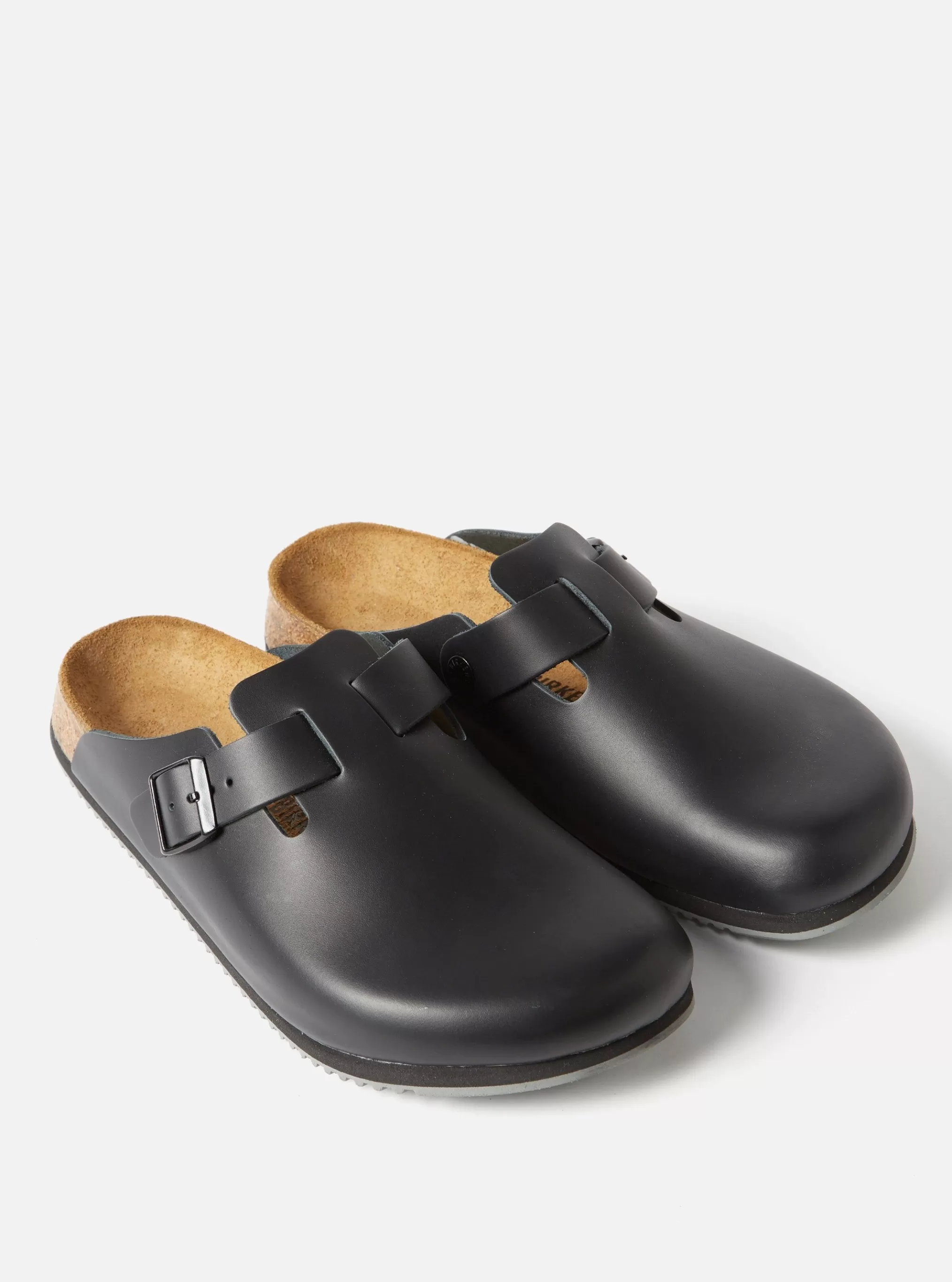 Footwear.^Universal Works Birkenstock Supergrip Boston In Black Natural Leather