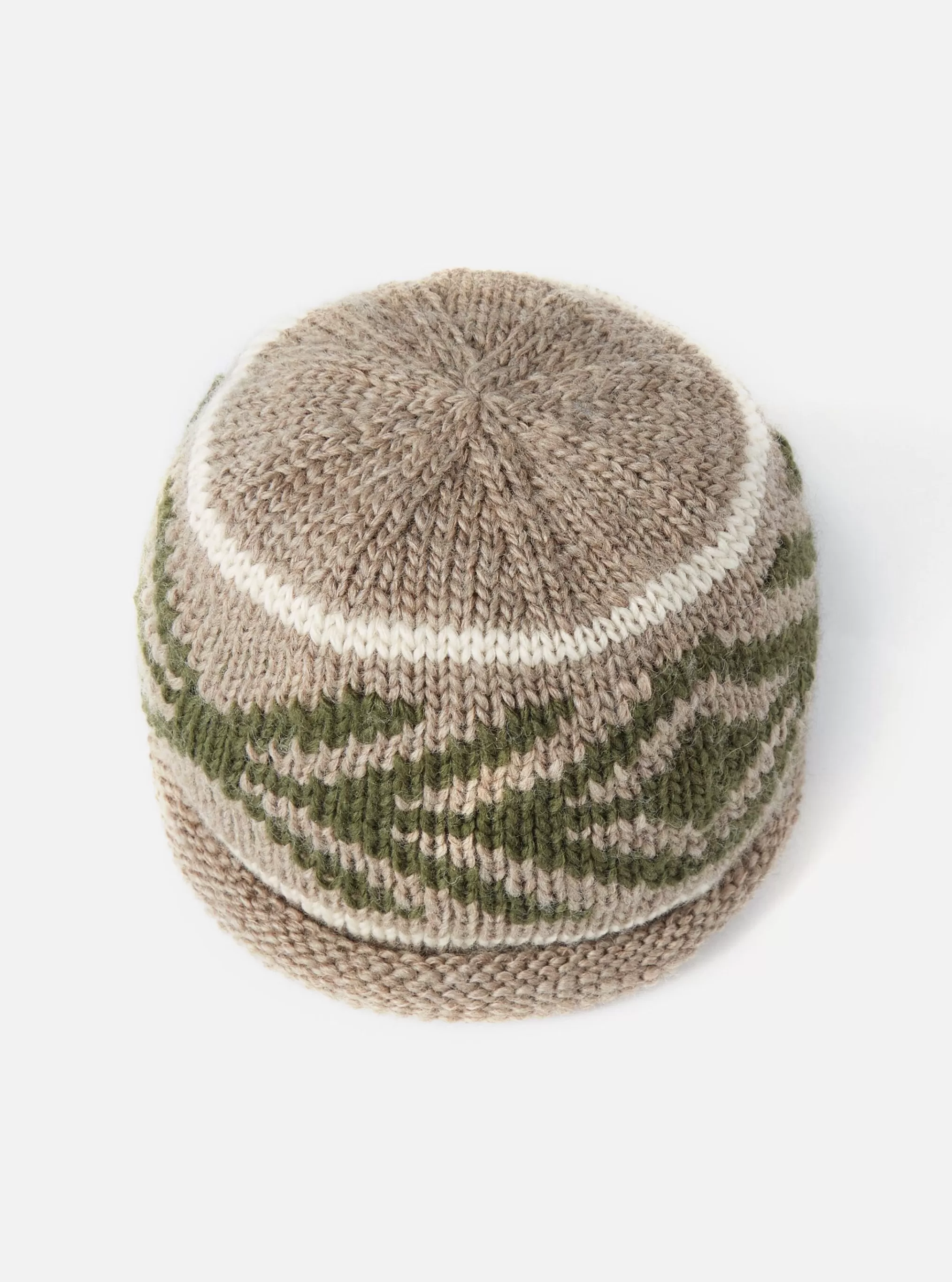 Accessories.^Universal Works Cableami® Watch Cap In Beige Wool Jacquard