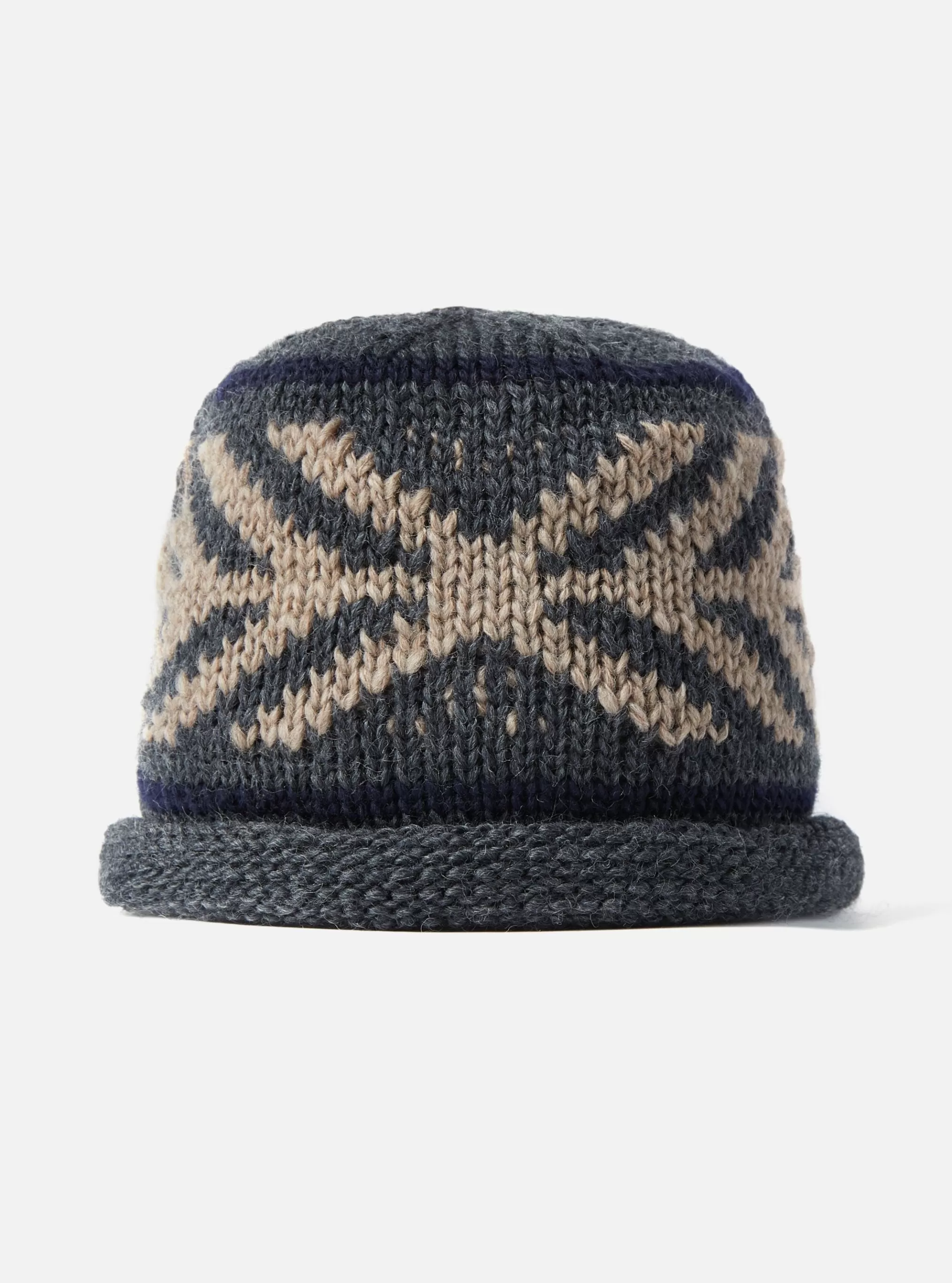 Accessories.^Universal Works Cableami® Watch Cap In Gray Wool Jacquard