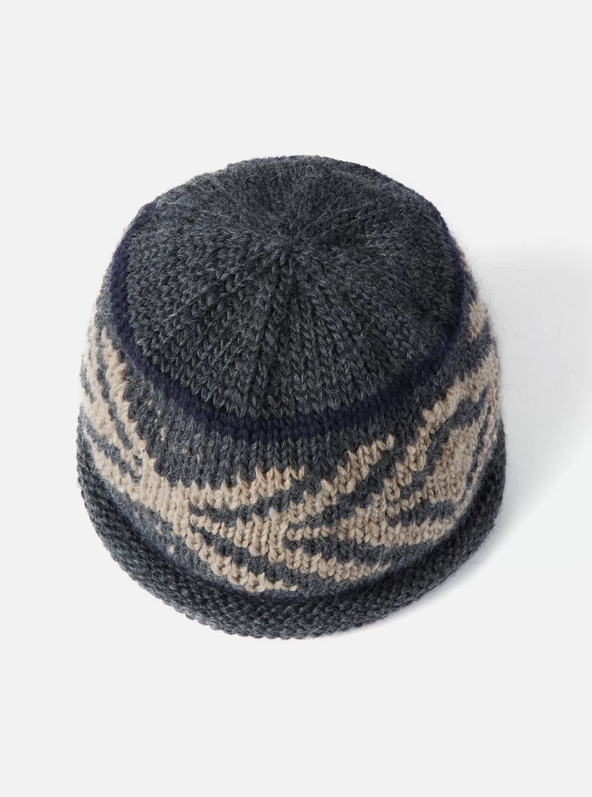 Accessories.^Universal Works Cableami® Watch Cap In Gray Wool Jacquard