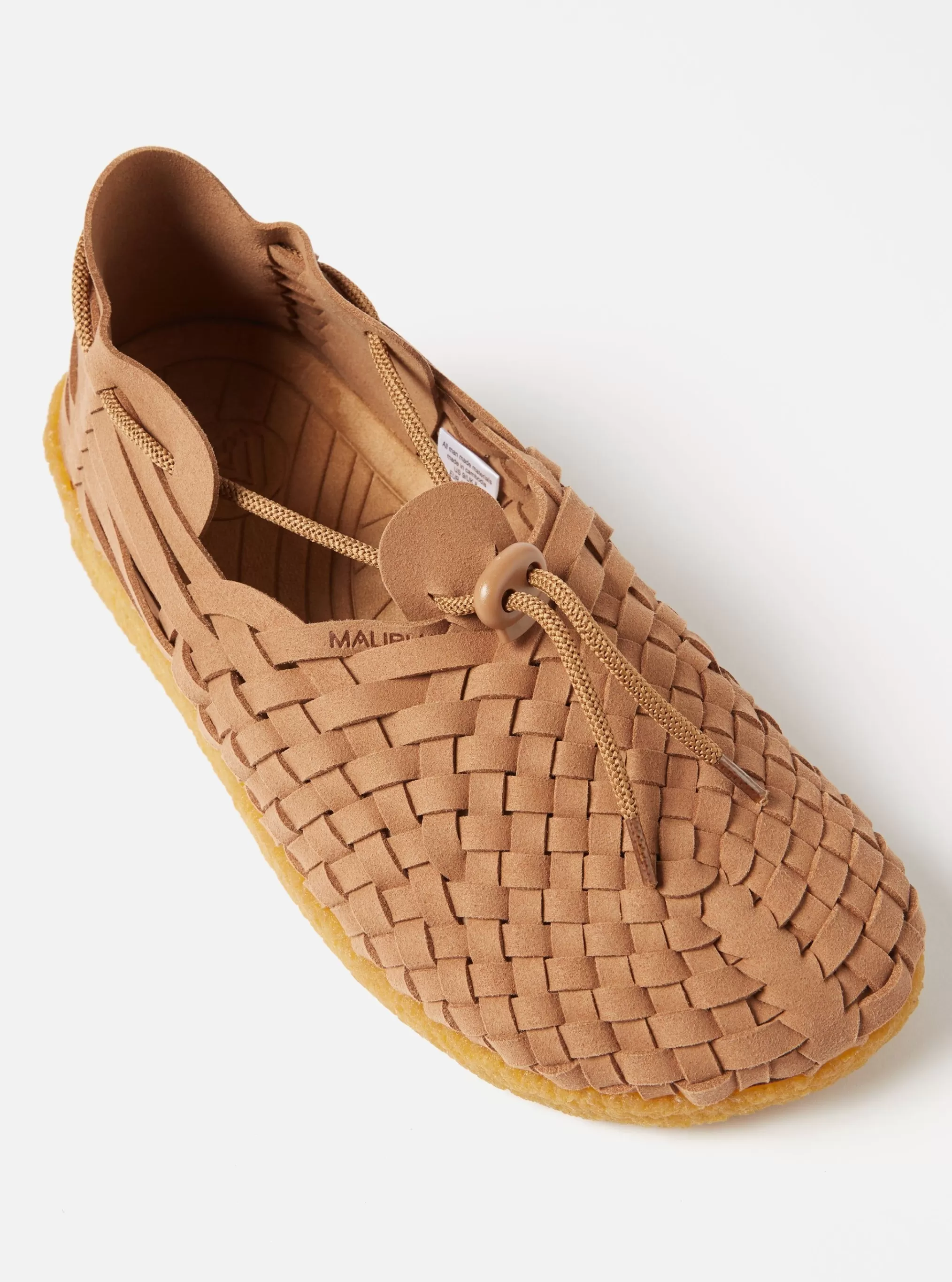 Footwear.^Universal Works Malibu Latigo In Walnut/Tan Vegan Leather/Crepe