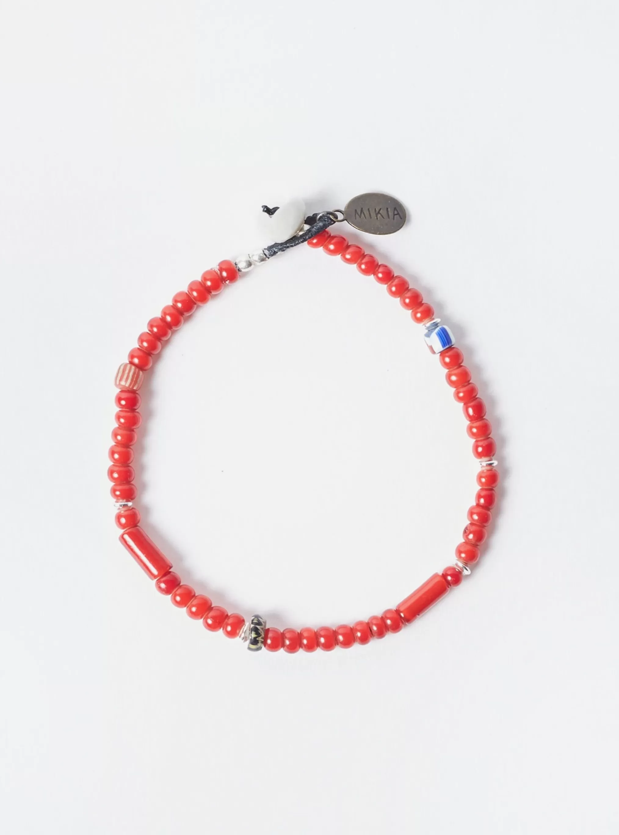 Jewellery.^Universal Works Mikia Bracelet In Red & White Hearts