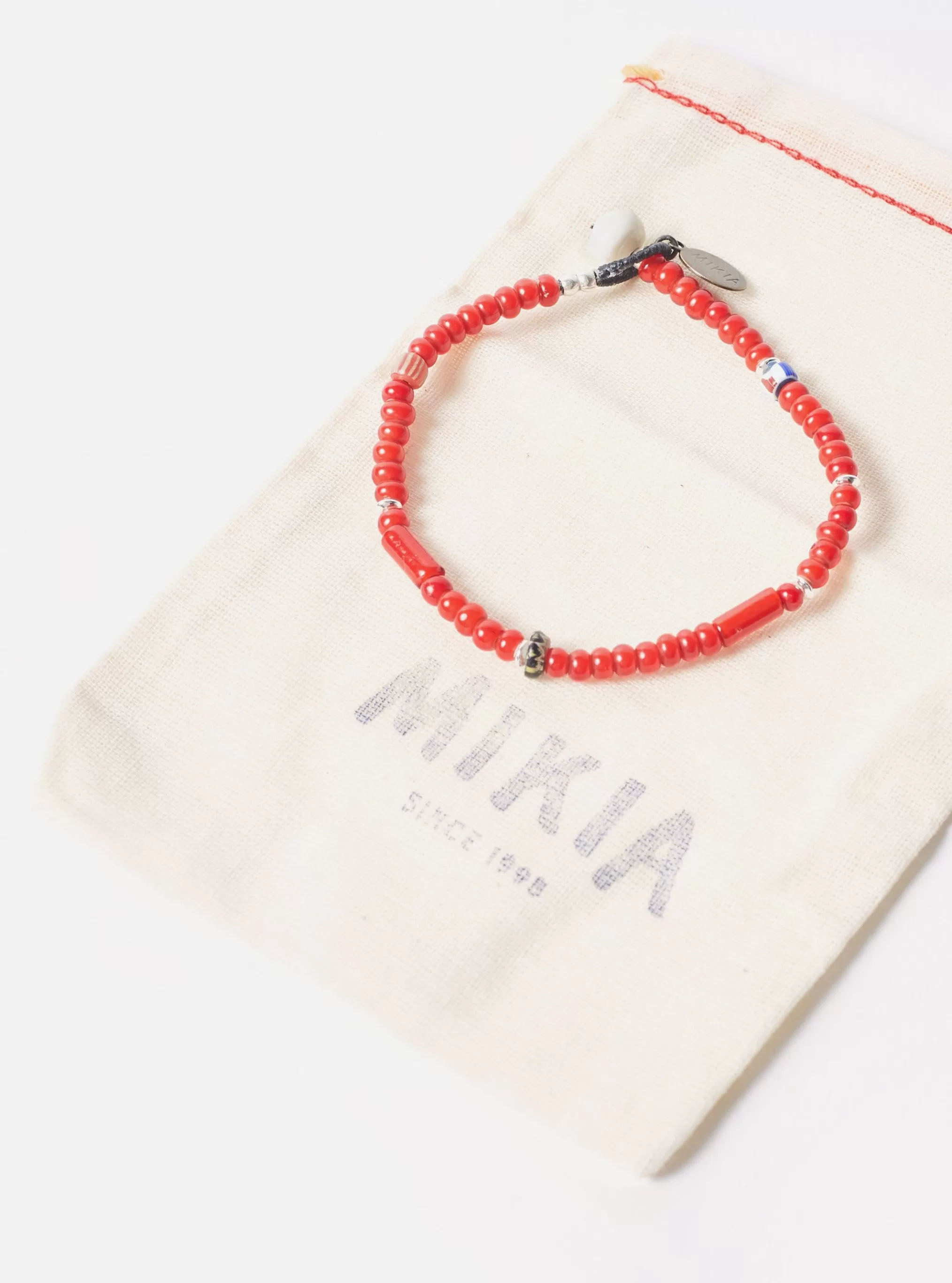 Jewellery.^Universal Works Mikia Bracelet In Red & White Hearts