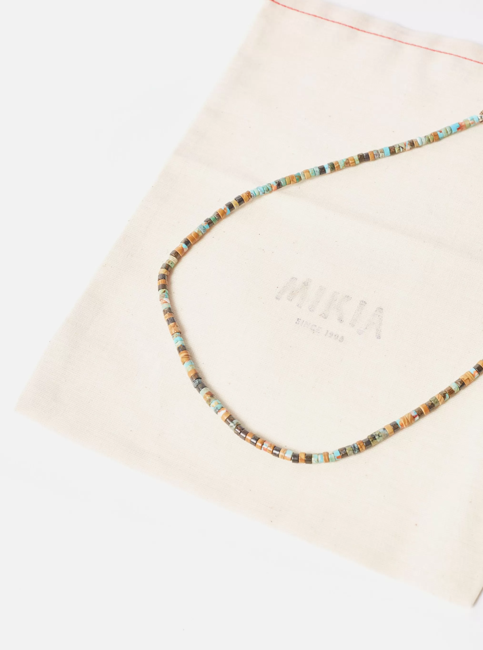 Jewellery.^Universal Works Mikia Heishi Bead Necklace In Turqoise/Bronzite