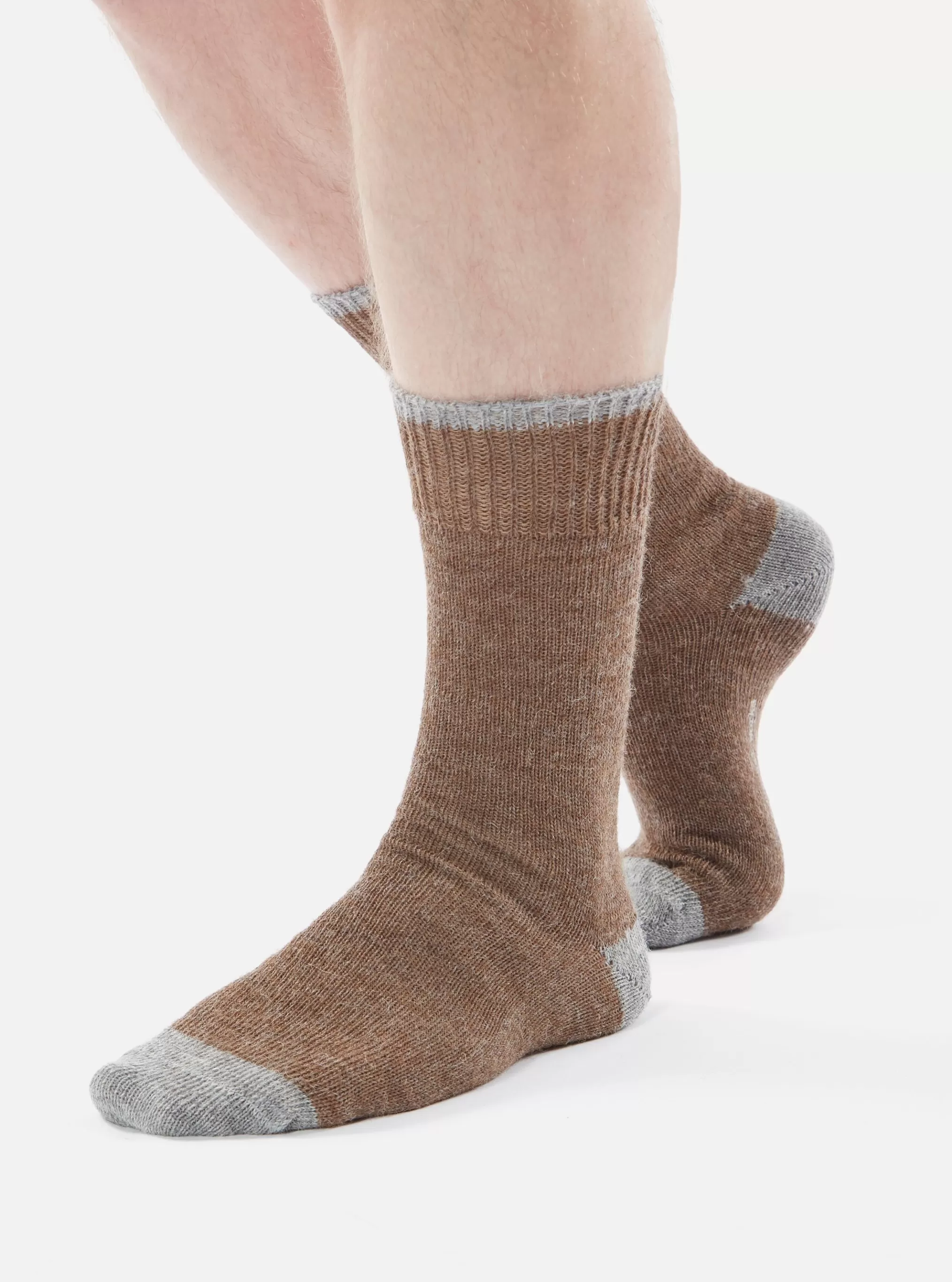 Underwear & Socks.^Universal Works Alpaca Sock In Brown Alpaca Wool