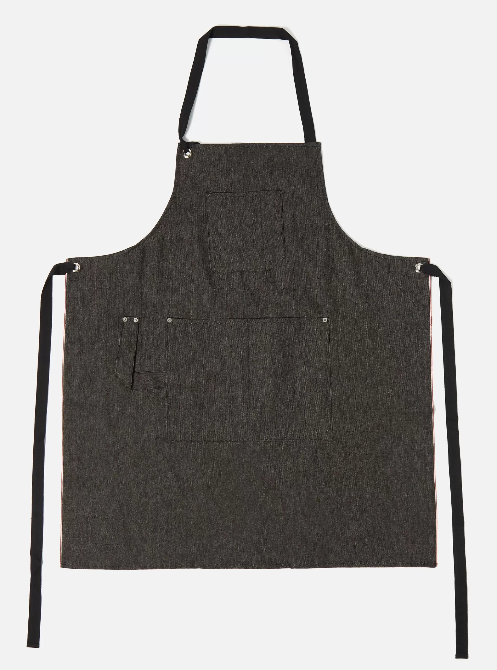 Accessories.^Universal Works Apron In Black Selvedge Denim