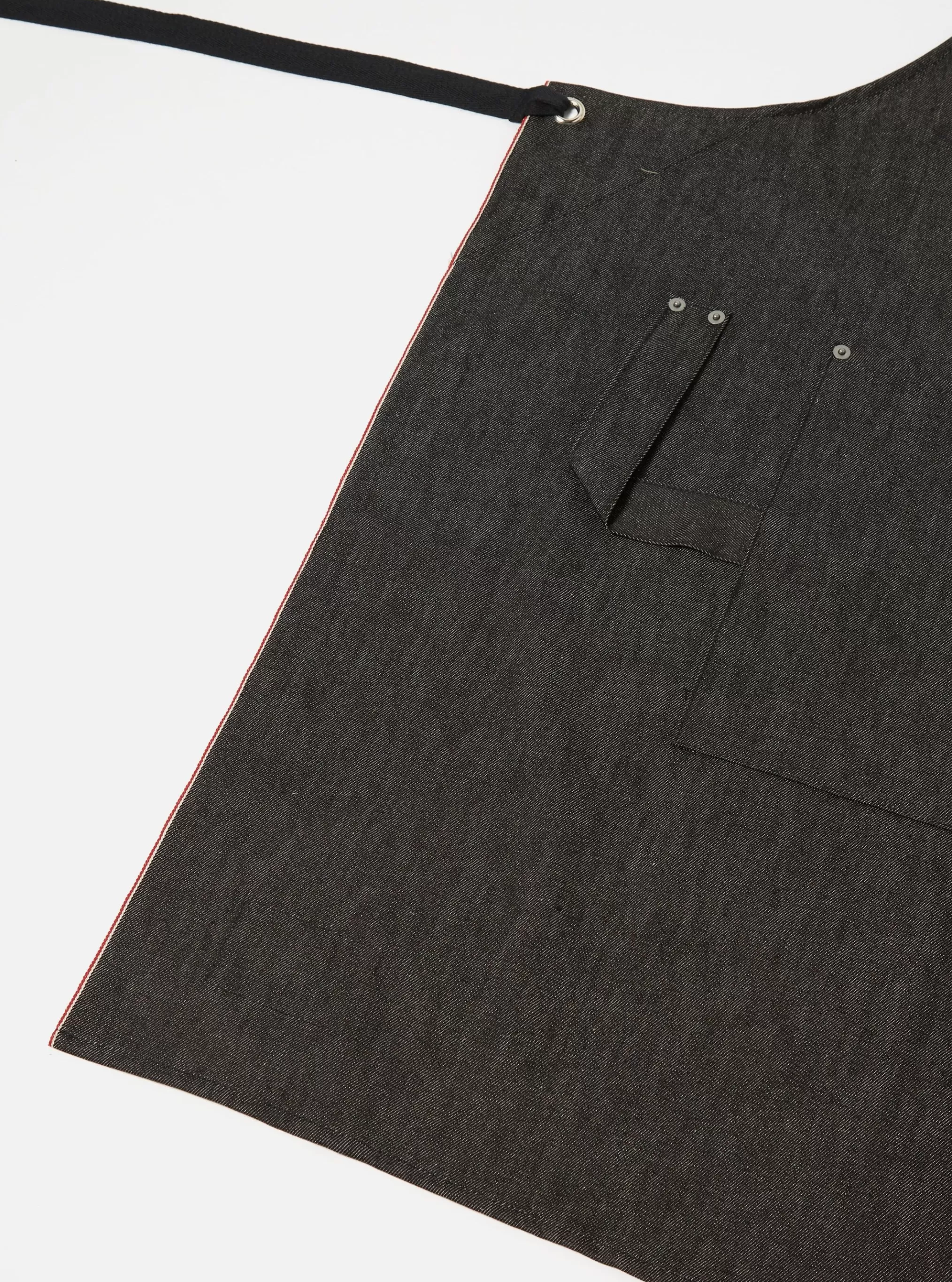 Accessories.^Universal Works Apron In Black Selvedge Denim