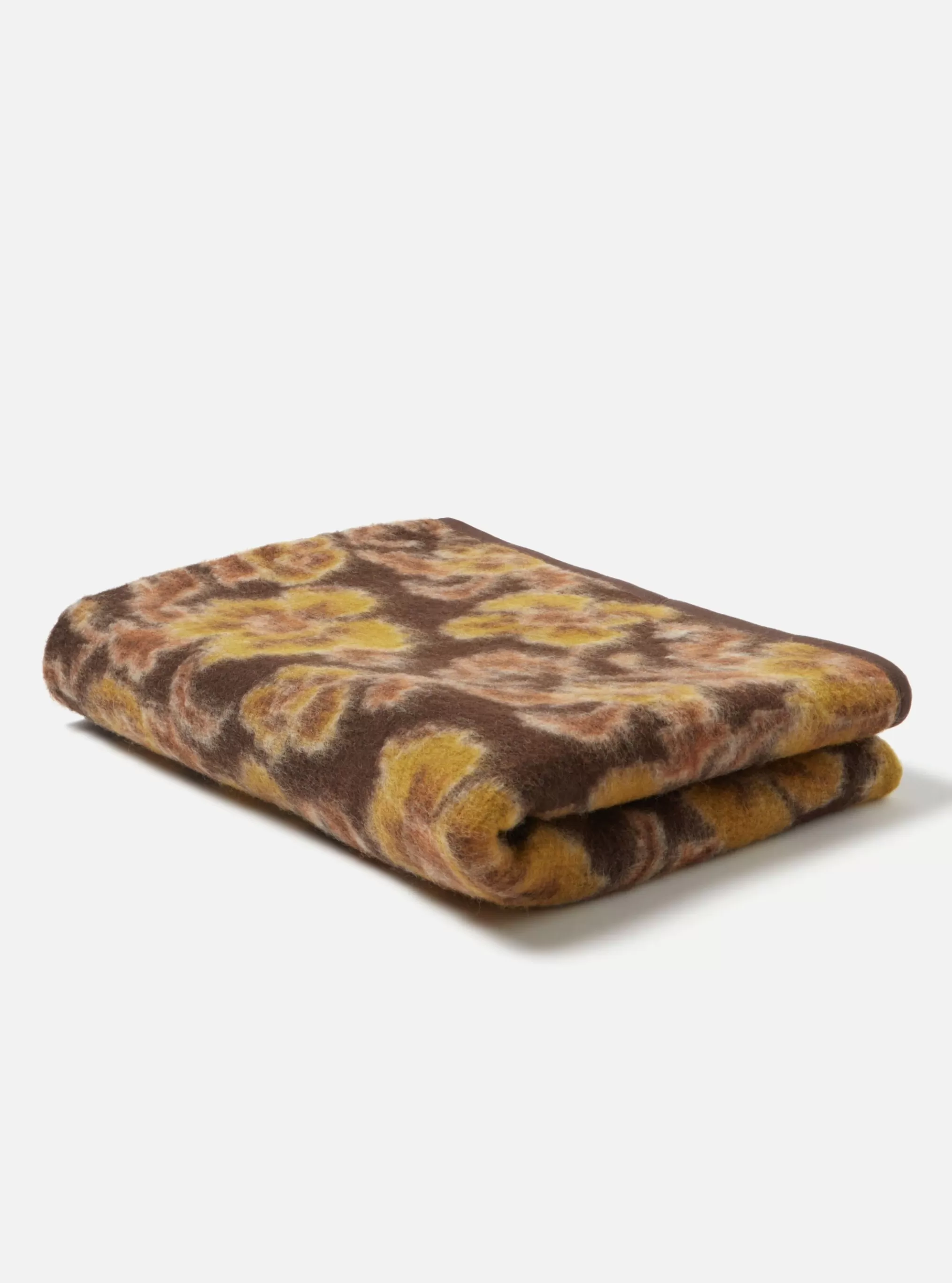 Accessories.^Universal Works Blanket In Brown Flower Fleece