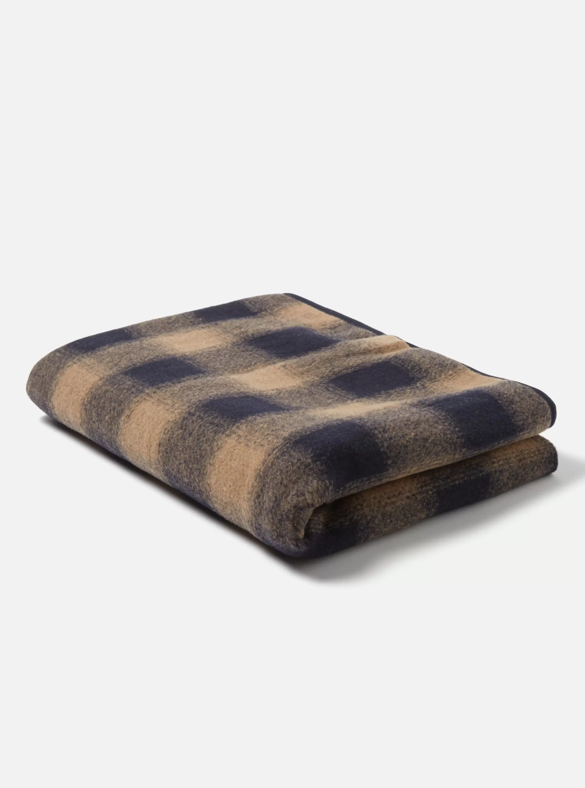 Accessories.^Universal Works Blanket In Navy Mix Wool Fleece