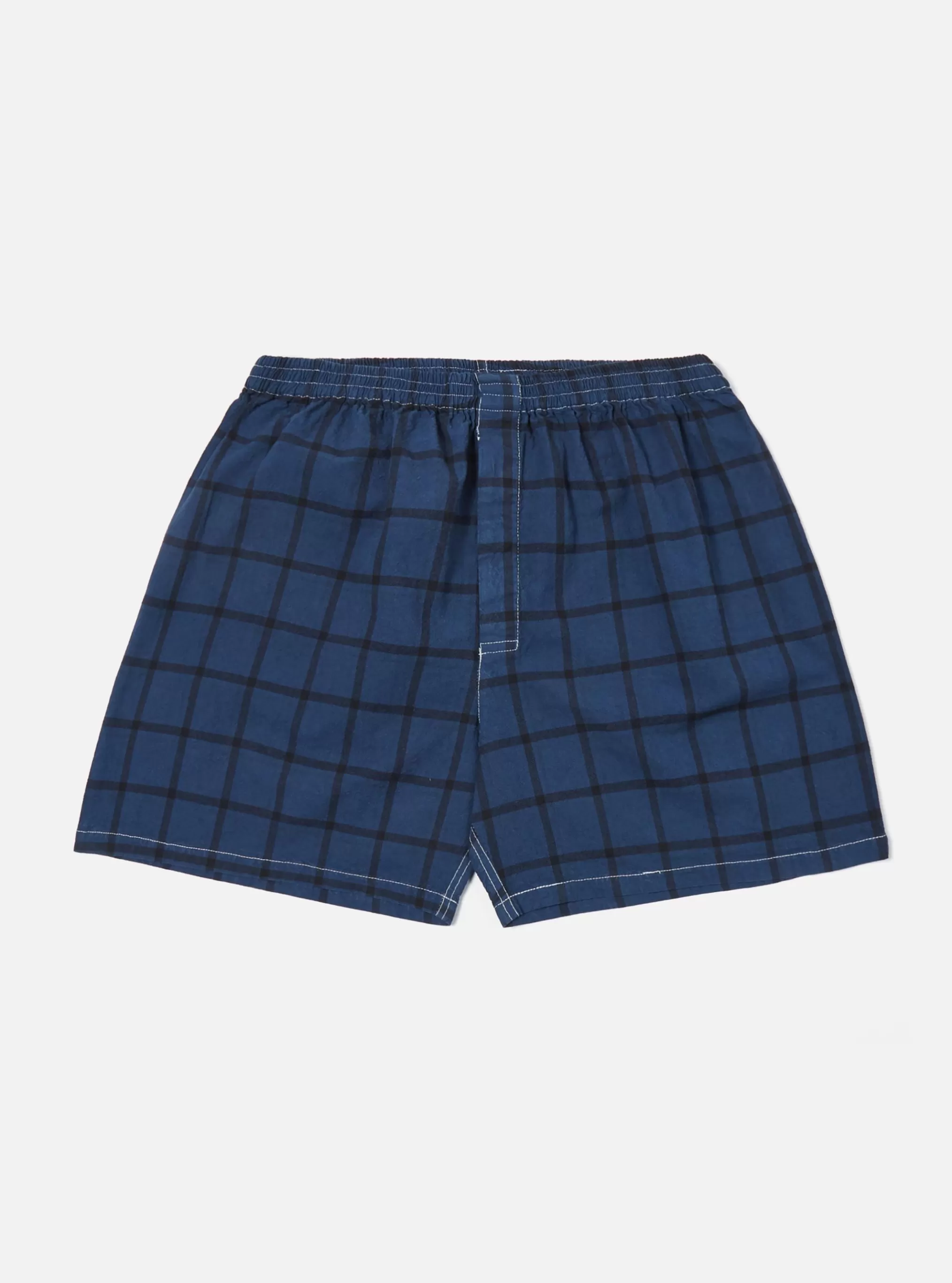 Nightwear.^Universal Works Boxer Short In Blue Check