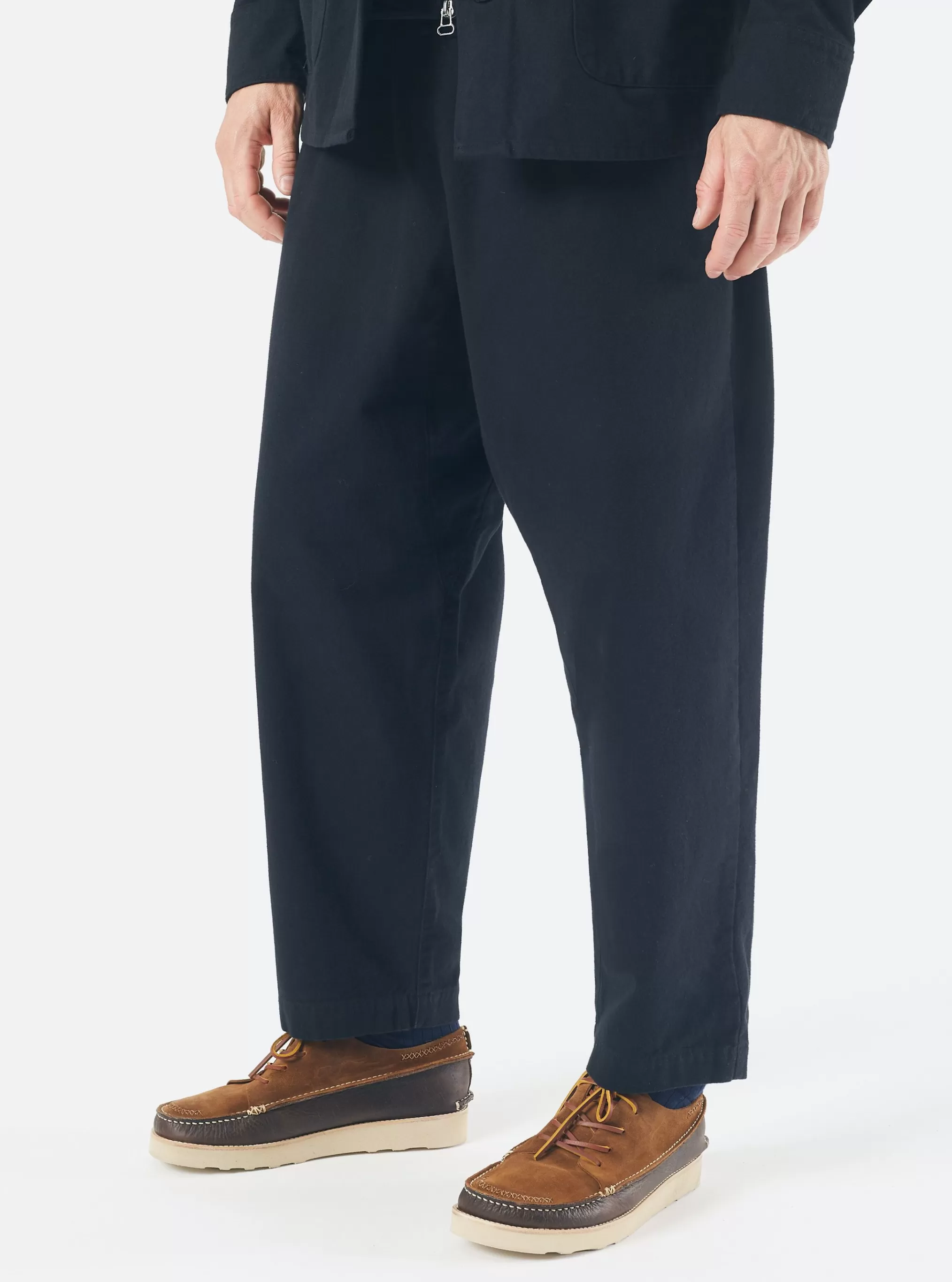 Suiting.^Universal Works Braga Pant In Navy Nebraska Cotton