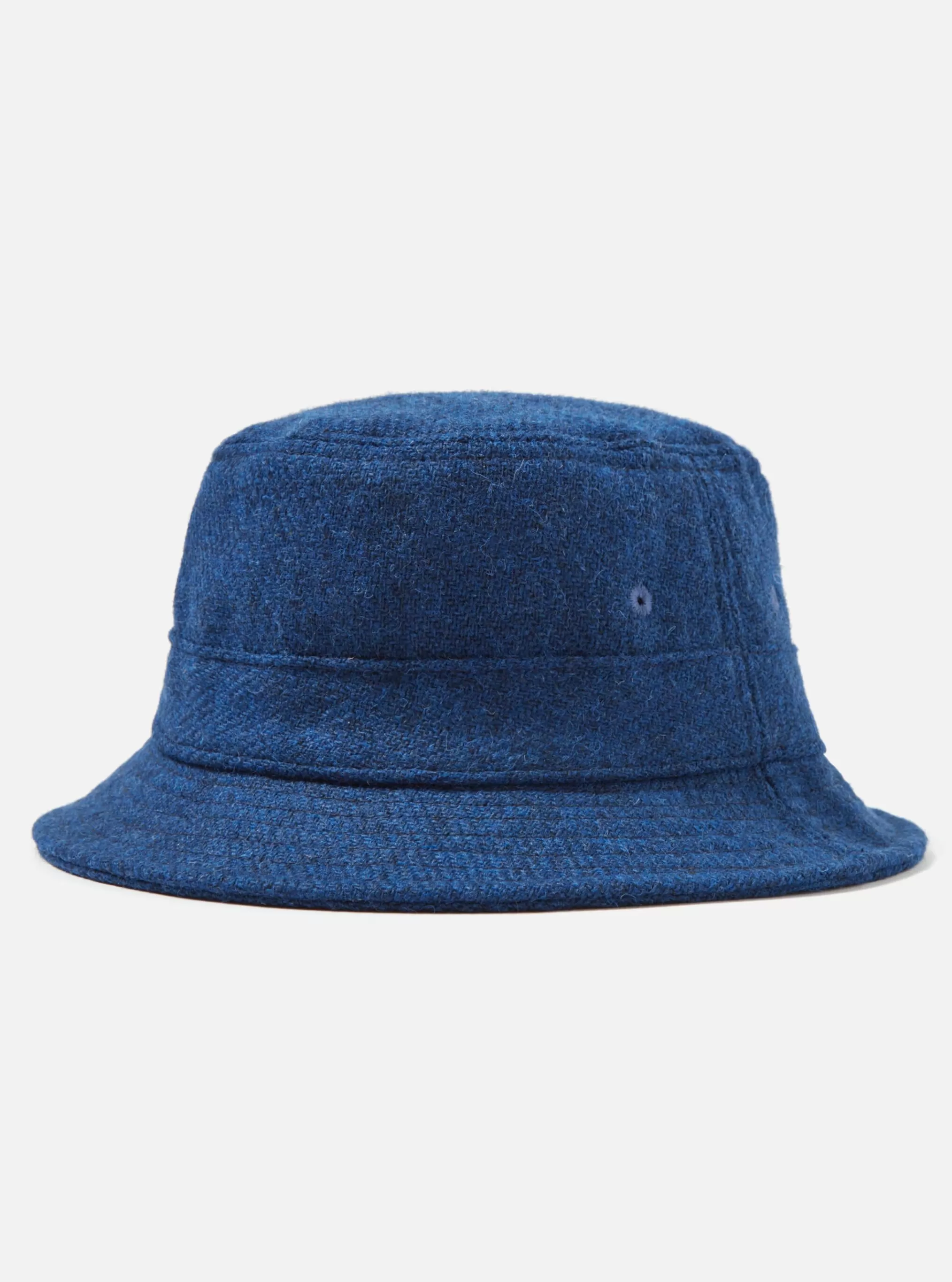 Accessories.^Universal Works Bucket Hat In Indigo Harris Tweed