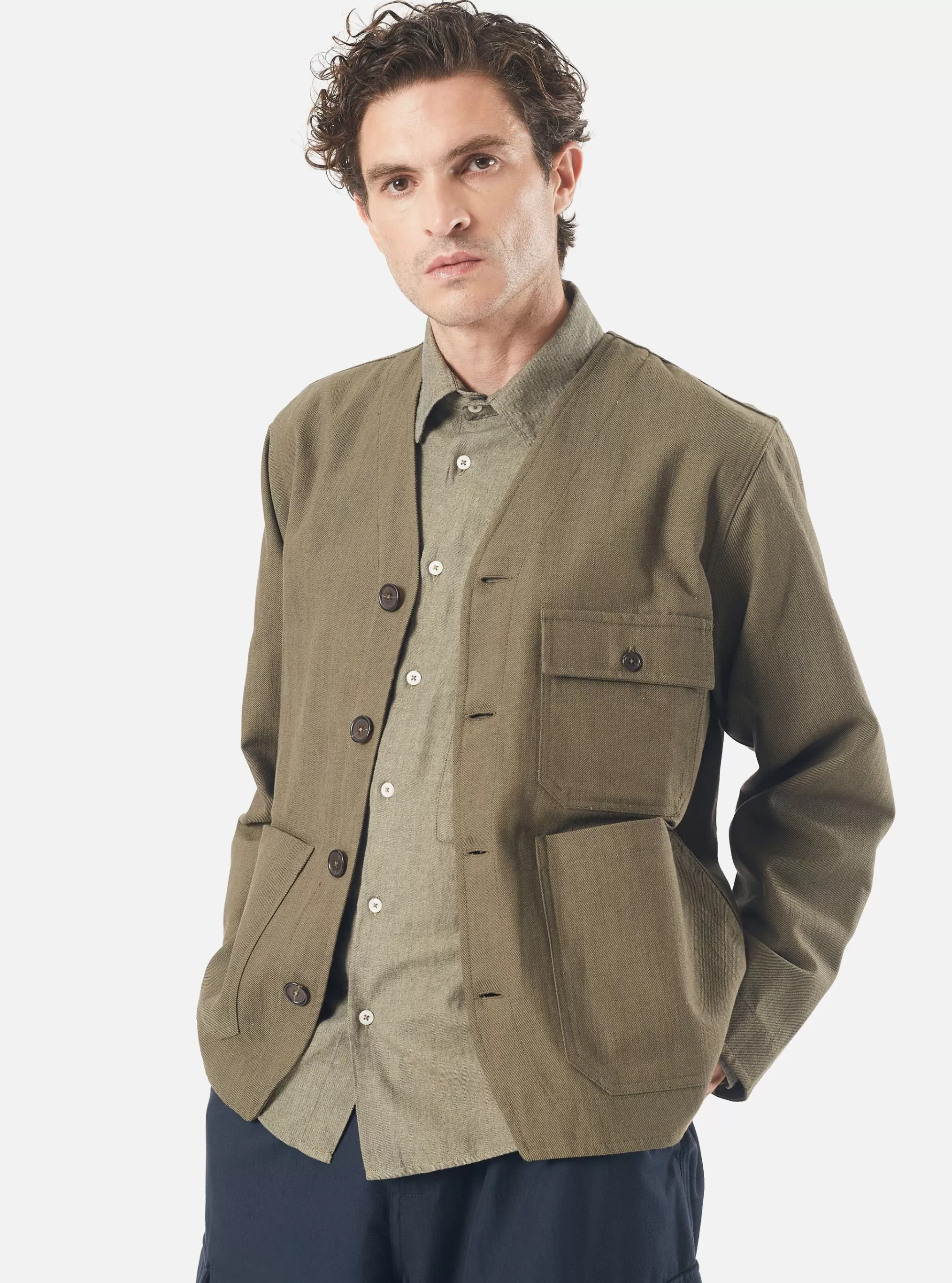 Jackets.^Universal Works Cabin Jacket In Olive Kyo Cotton