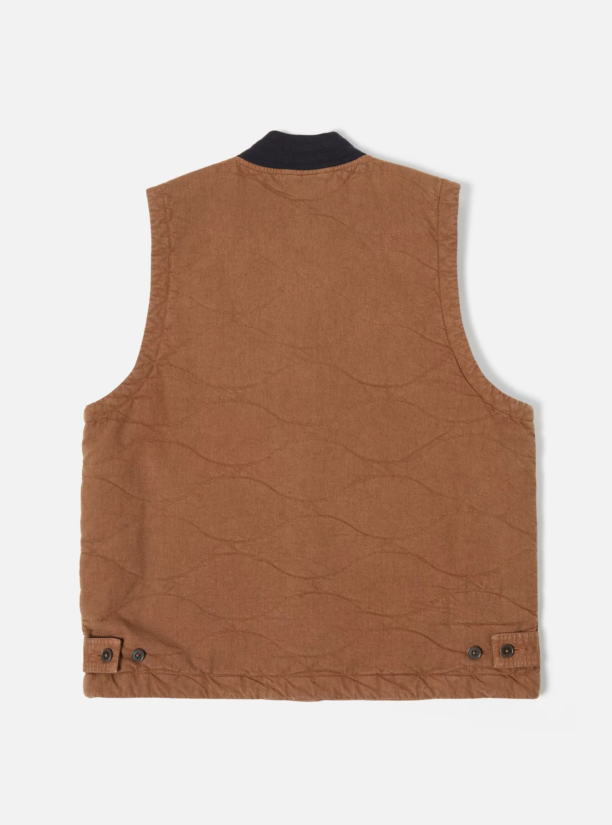 Waistcoats & Gilets.^Universal Works Carlton Gilet In Brown Marl Twill