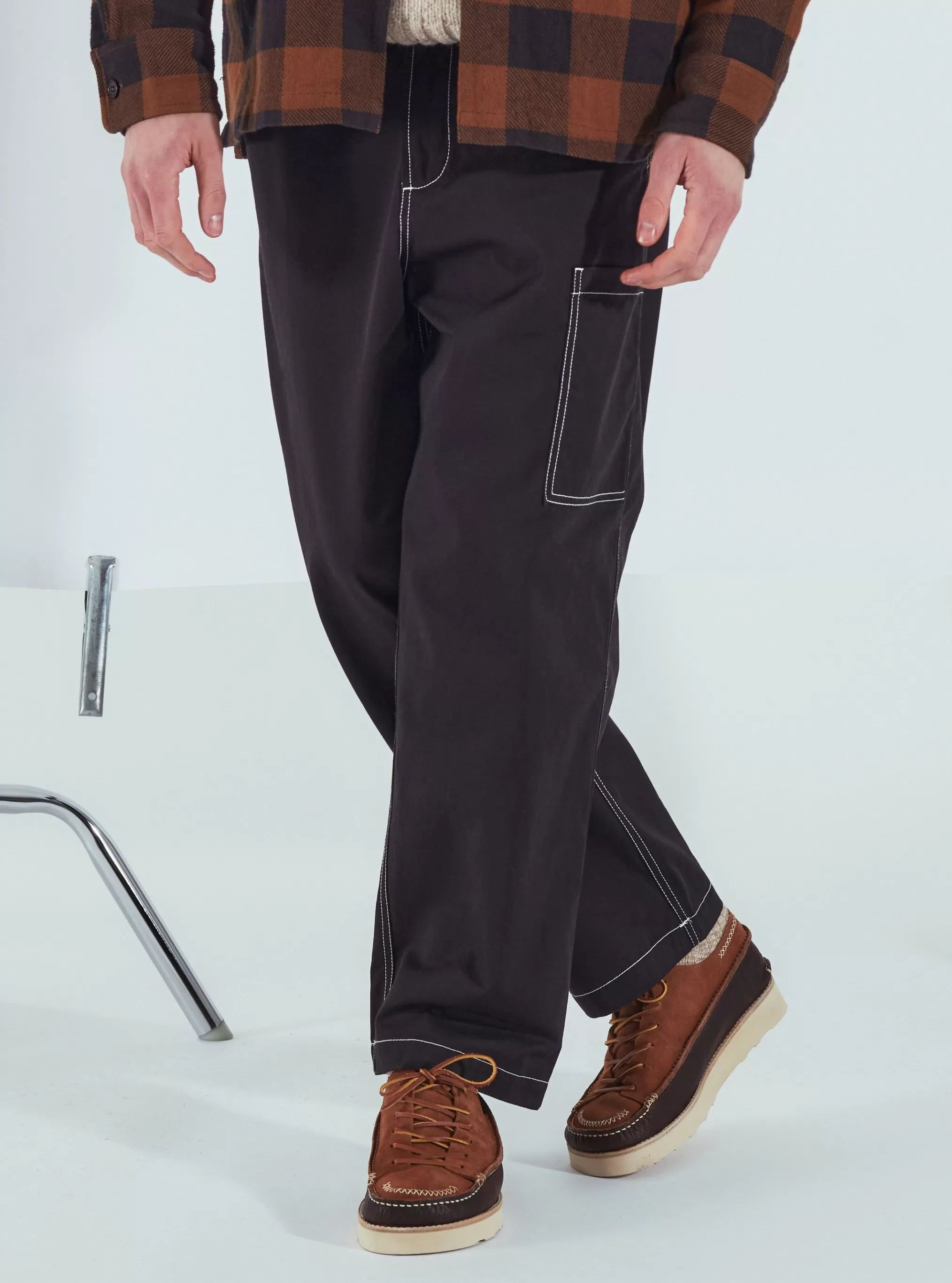 Trousers.^Universal Works Coverall Pant In Black Twill