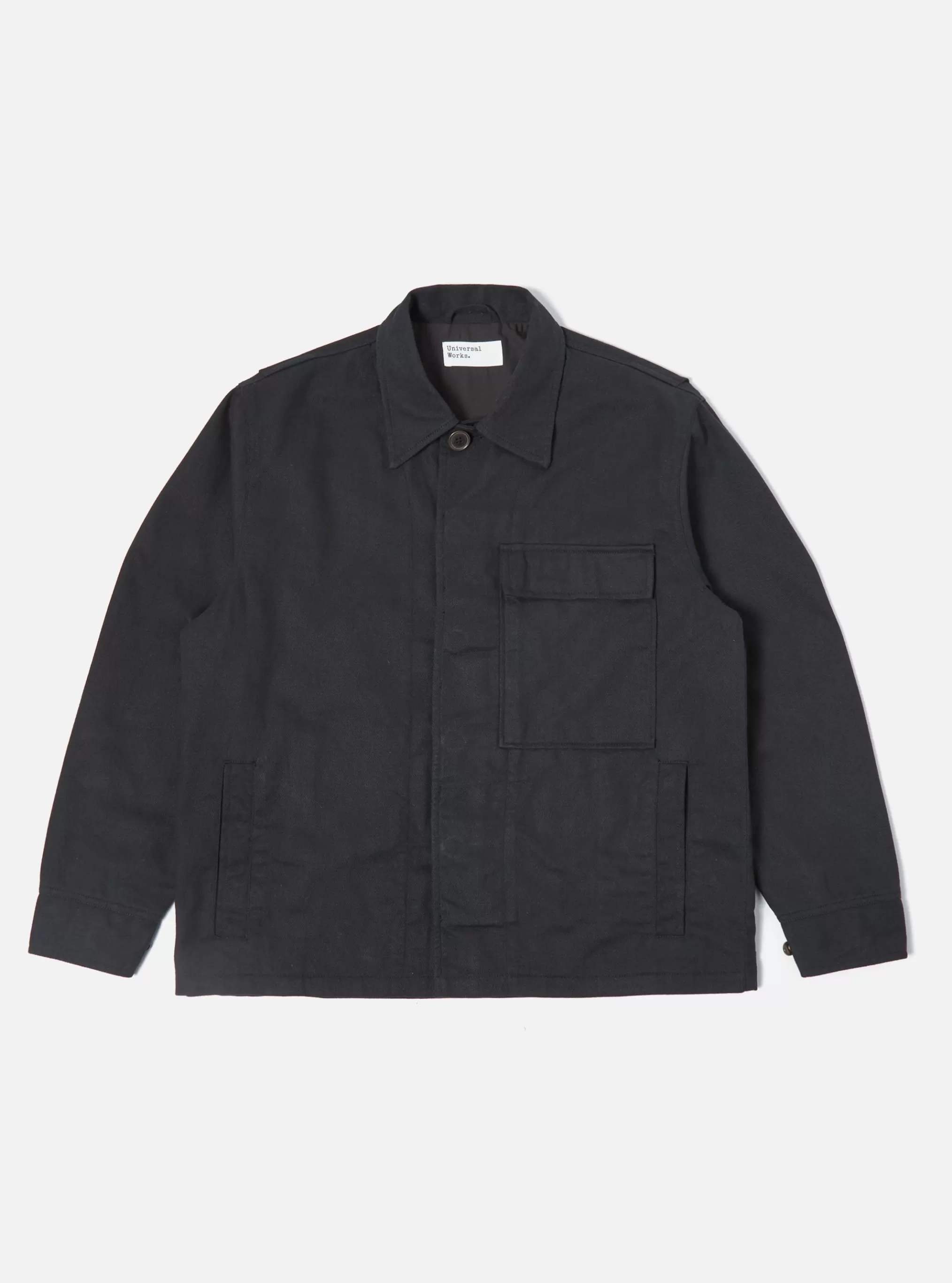 Jackets.^Universal Works Cruiser Jacket In Black Winter Twill