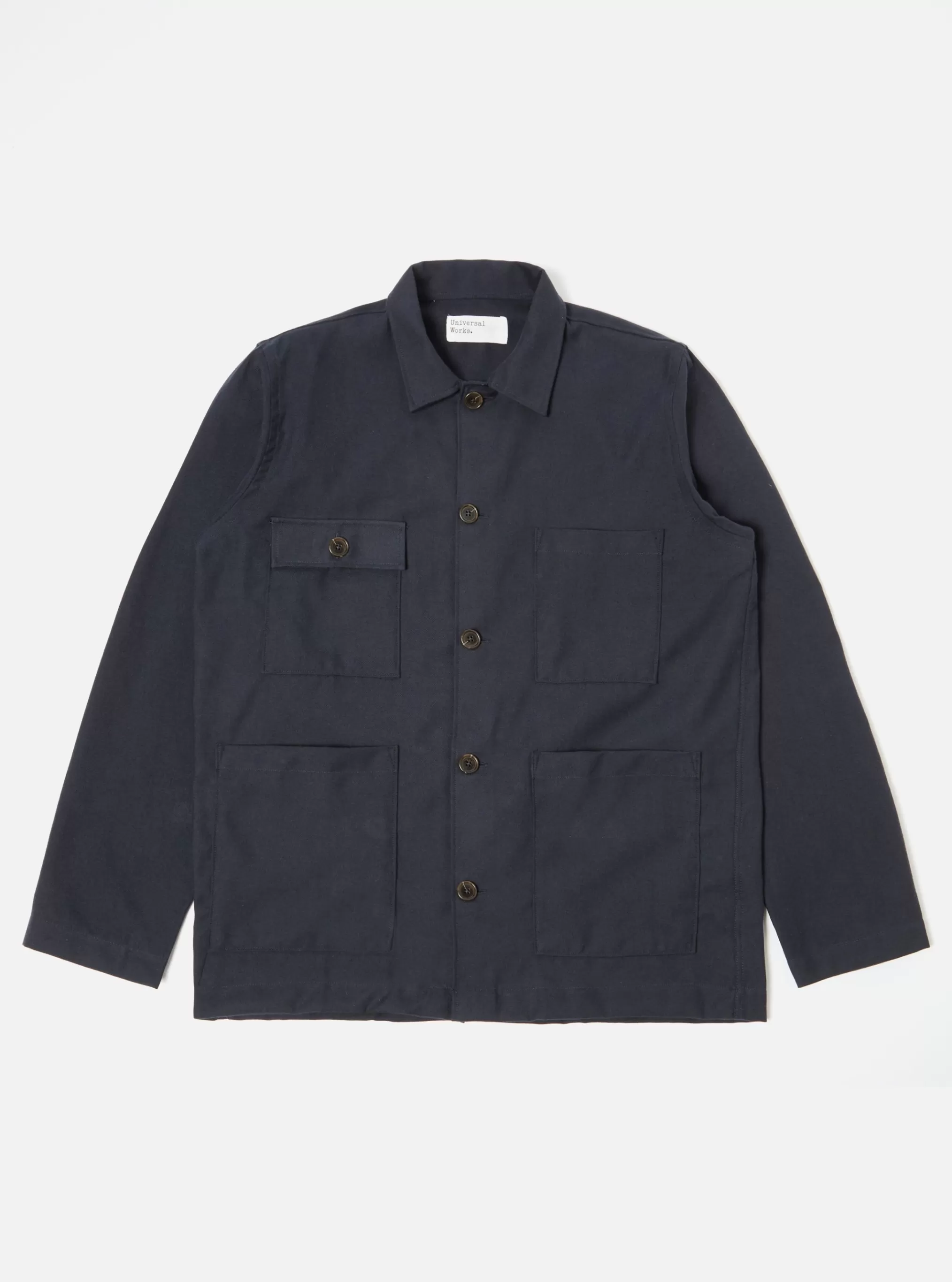 Overshirts.^Universal Works Dockside Overshirt In Navy Cotton/Wool Twill