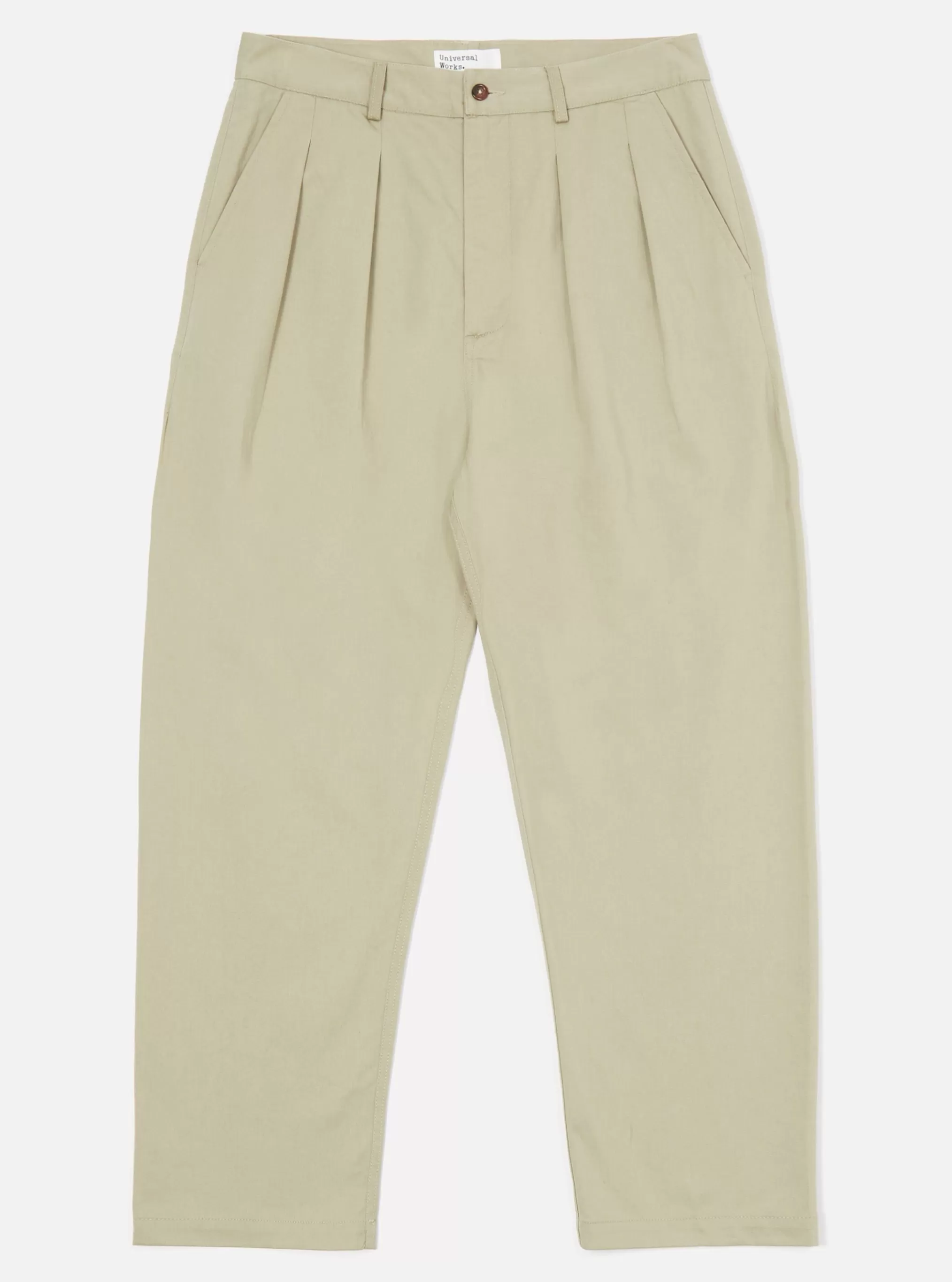 Suiting.^Universal Works Double Pleat Pant In Stone Twill