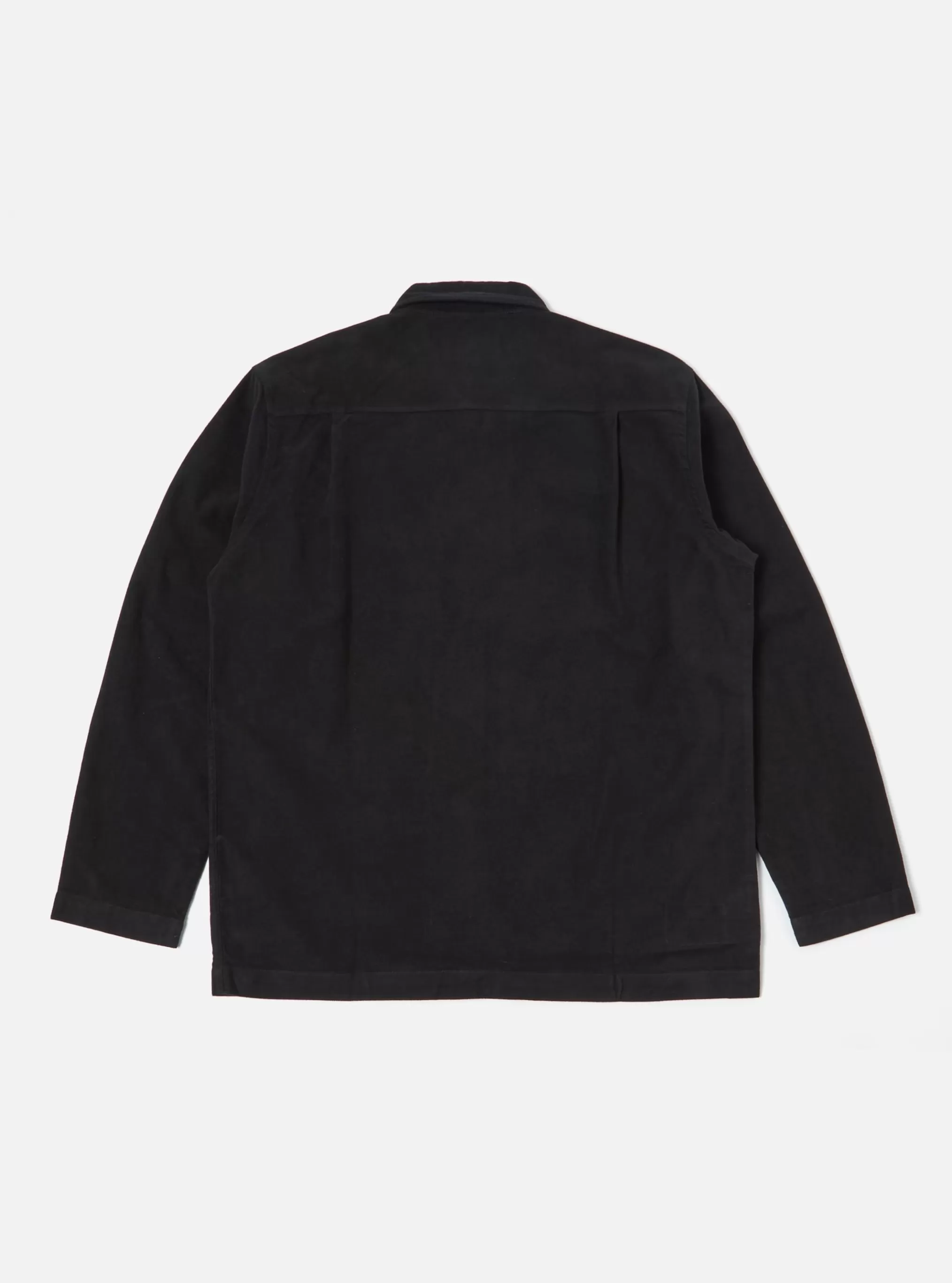 Overshirts.^Universal Works Easy Overshirt In Black Lightweight Moleskin