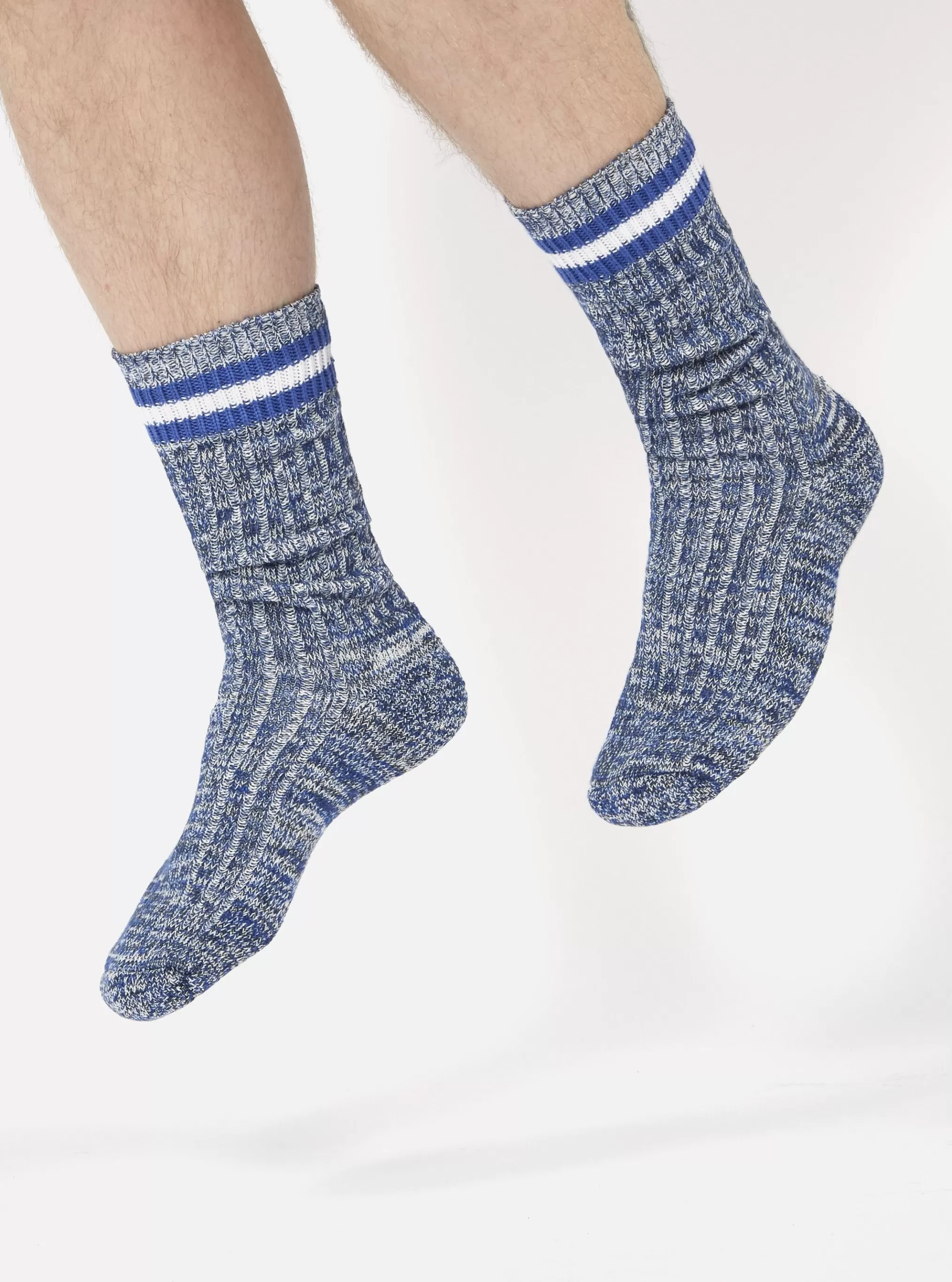 Underwear & Socks.^Universal Works Everyday Stripe Sock In Navy Cotton