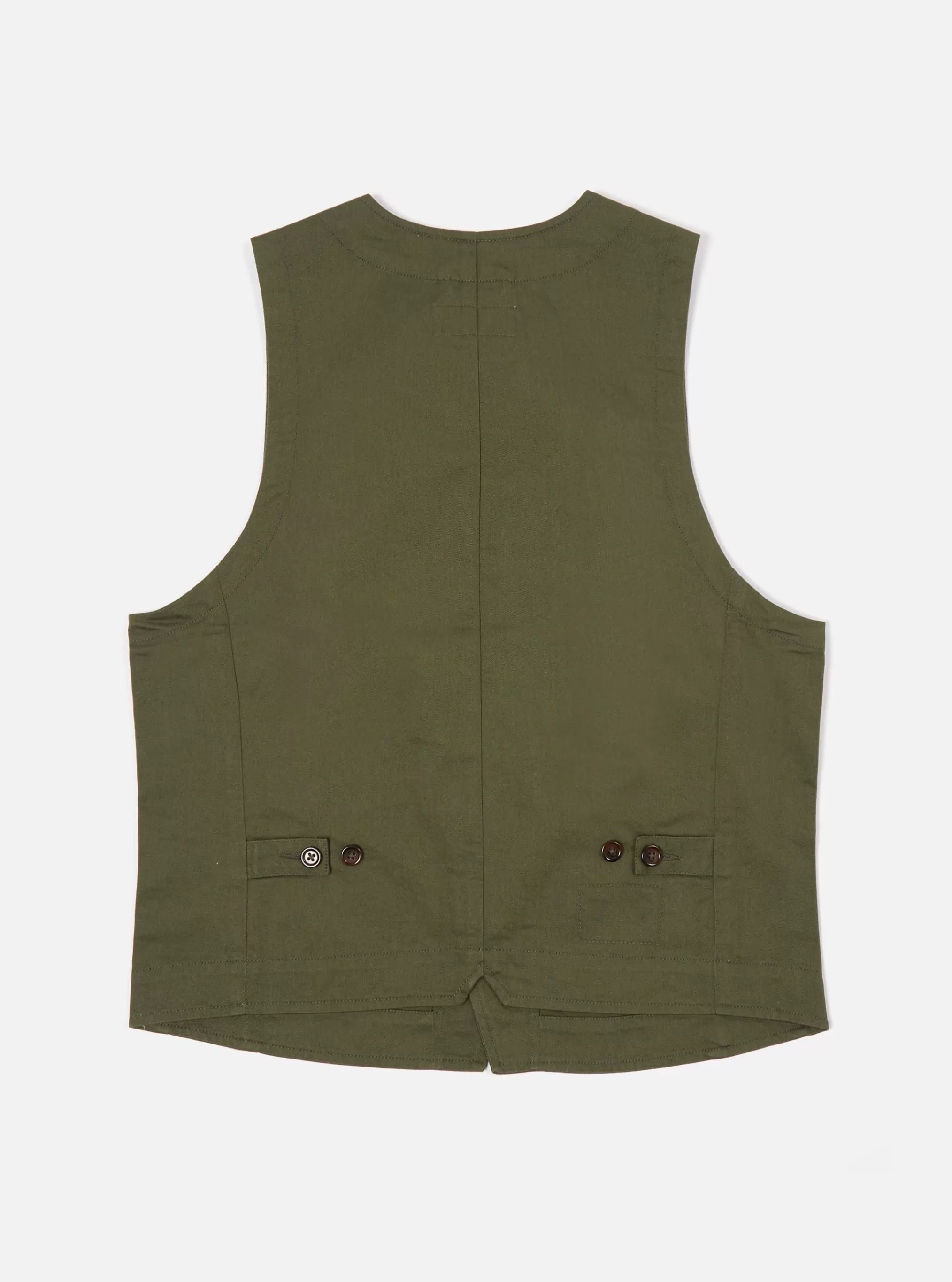 Suiting.^Universal Works Field Waistcoat In Light Olive Twill