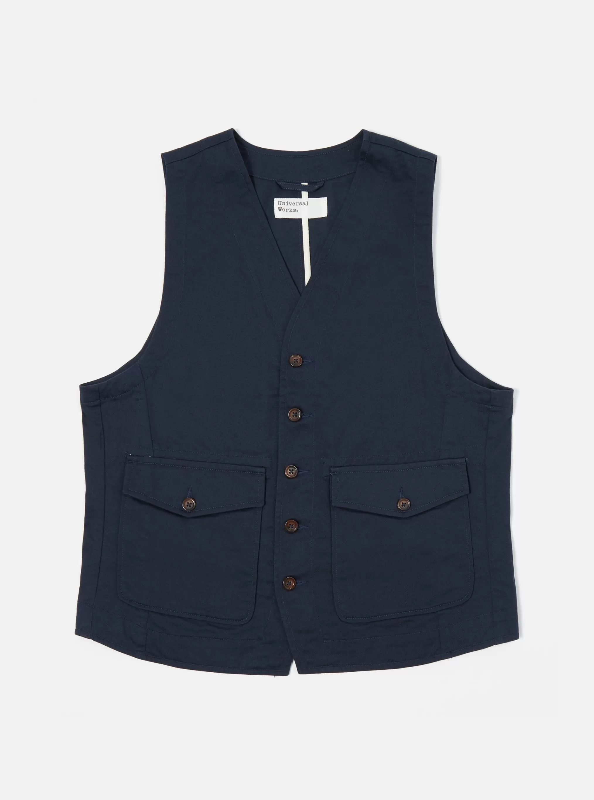 Suiting.^Universal Works Field Waistcoat In Navy Twill