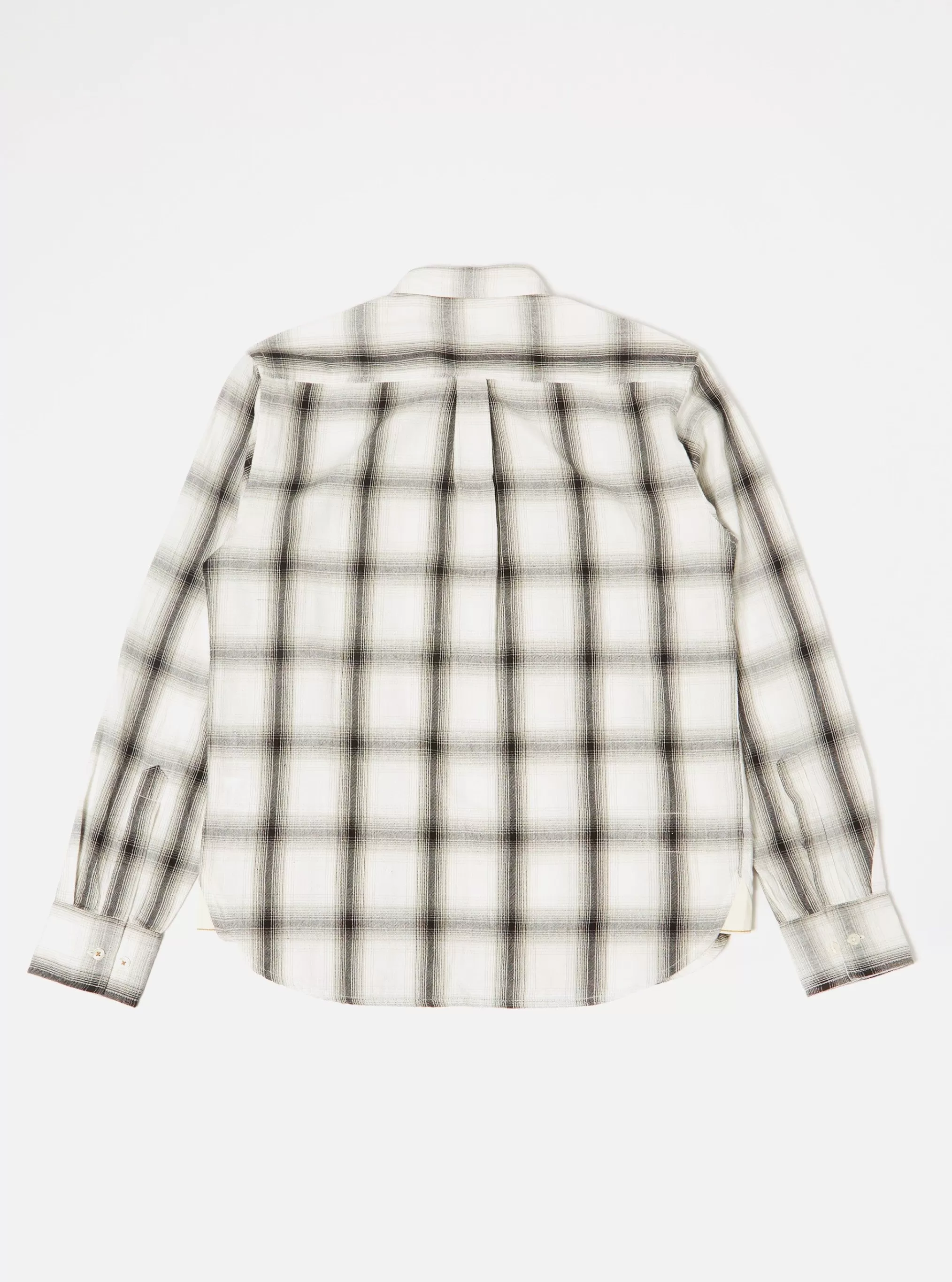 Shirts.^Universal Works Frill Shirt In Ecru Shadow Check