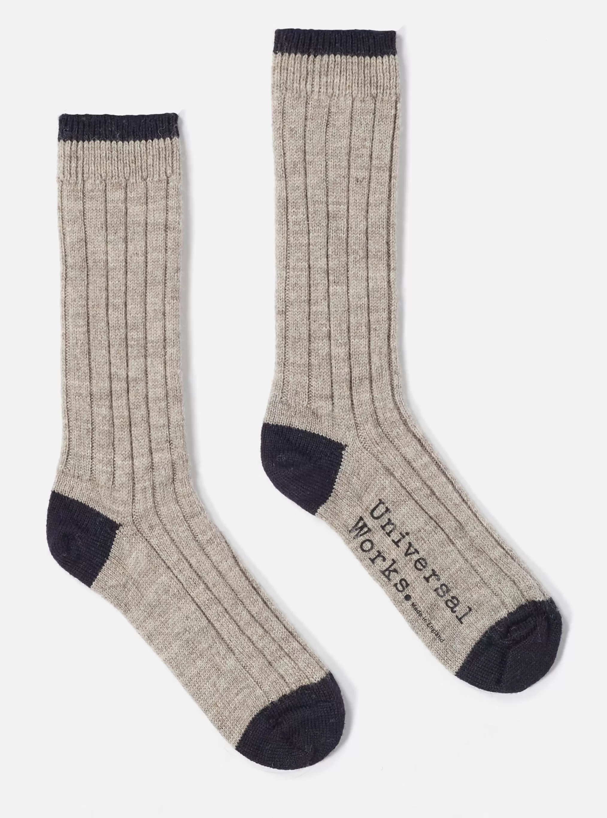 Underwear & Socks.^Universal Works Hike Sock In Stone Wool