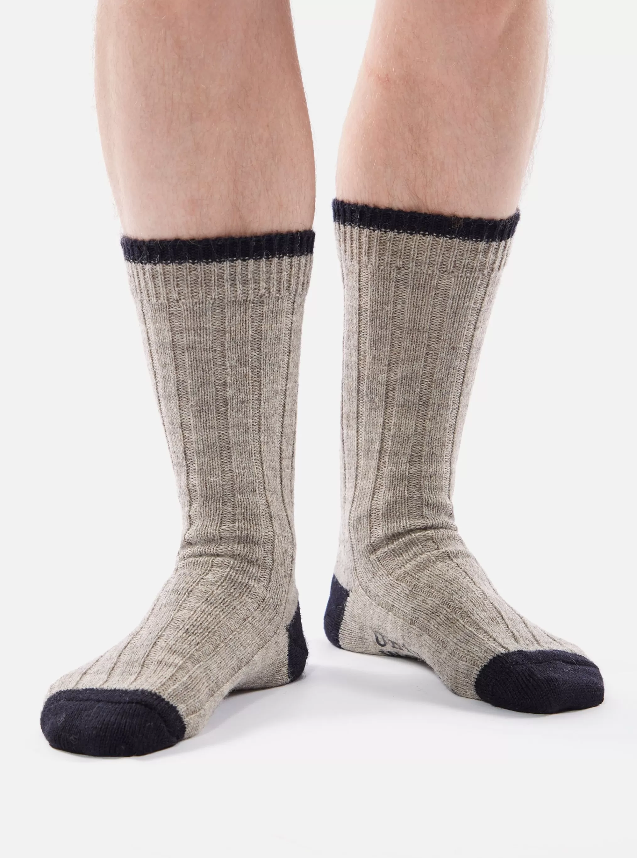 Underwear & Socks.^Universal Works Hike Sock In Stone Wool