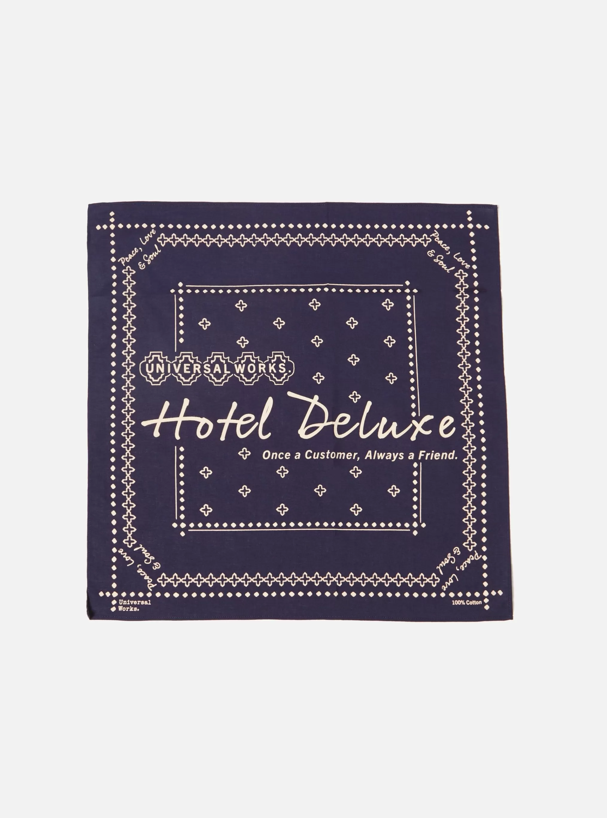 Accessories.^Universal Works Hotel Delux Neckerchief In Navy Cambric