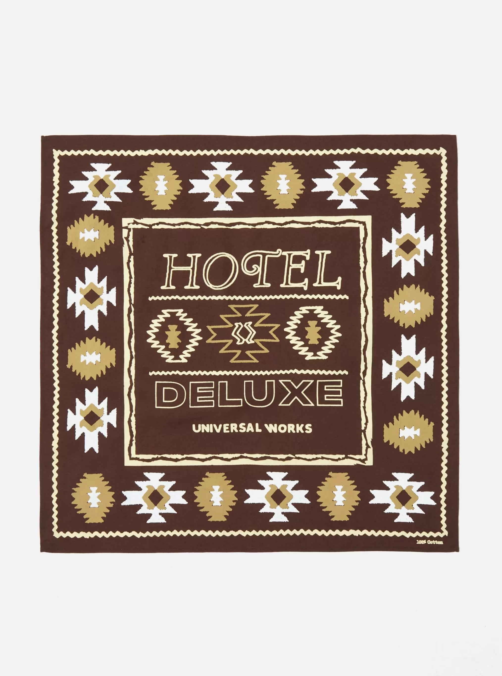 Accessories.^Universal Works Hotel Deluxe Bandana In Brown Cambric