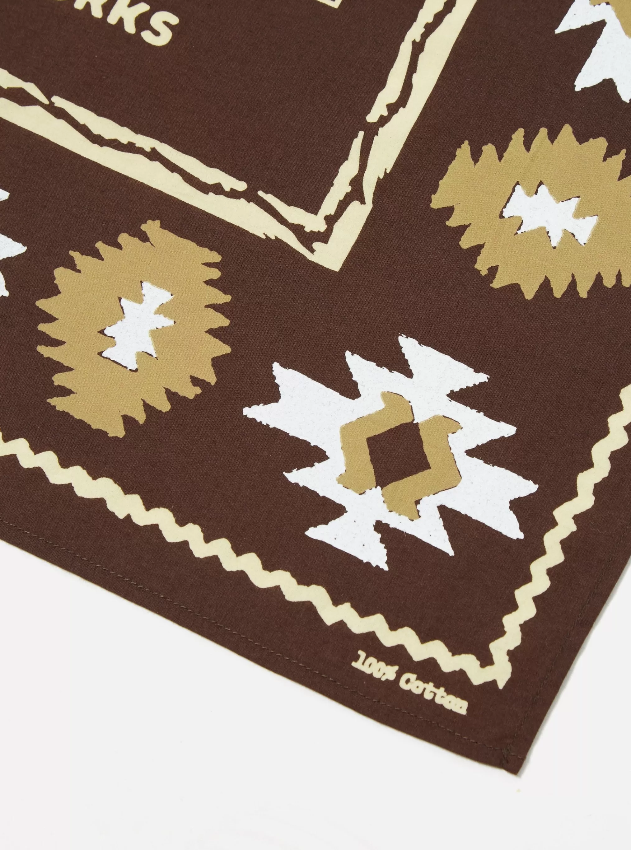 Accessories.^Universal Works Hotel Deluxe Bandana In Brown Cambric