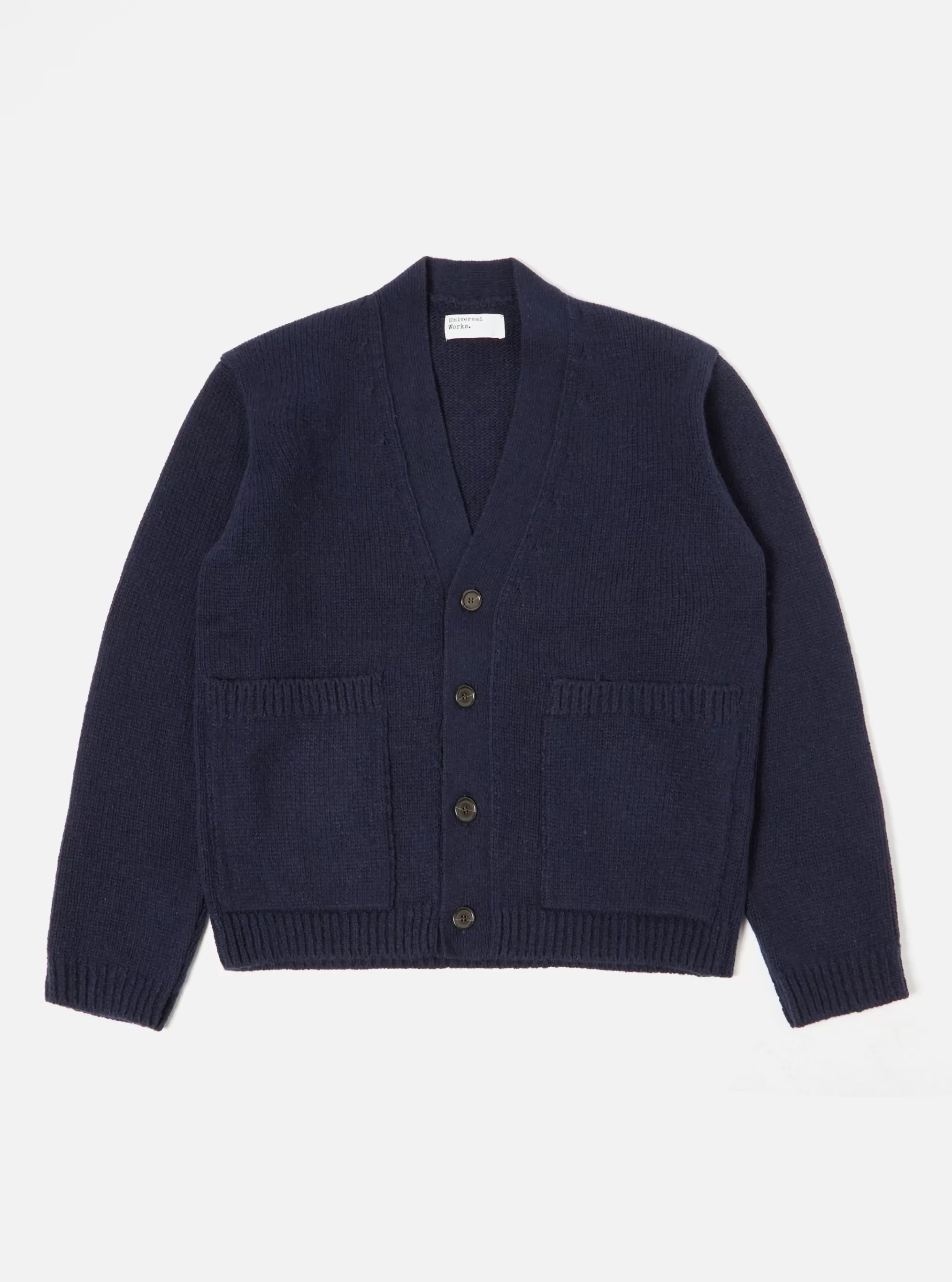 Knitwear.^Universal Works Langdale Cardigan In Navy Eco Wool