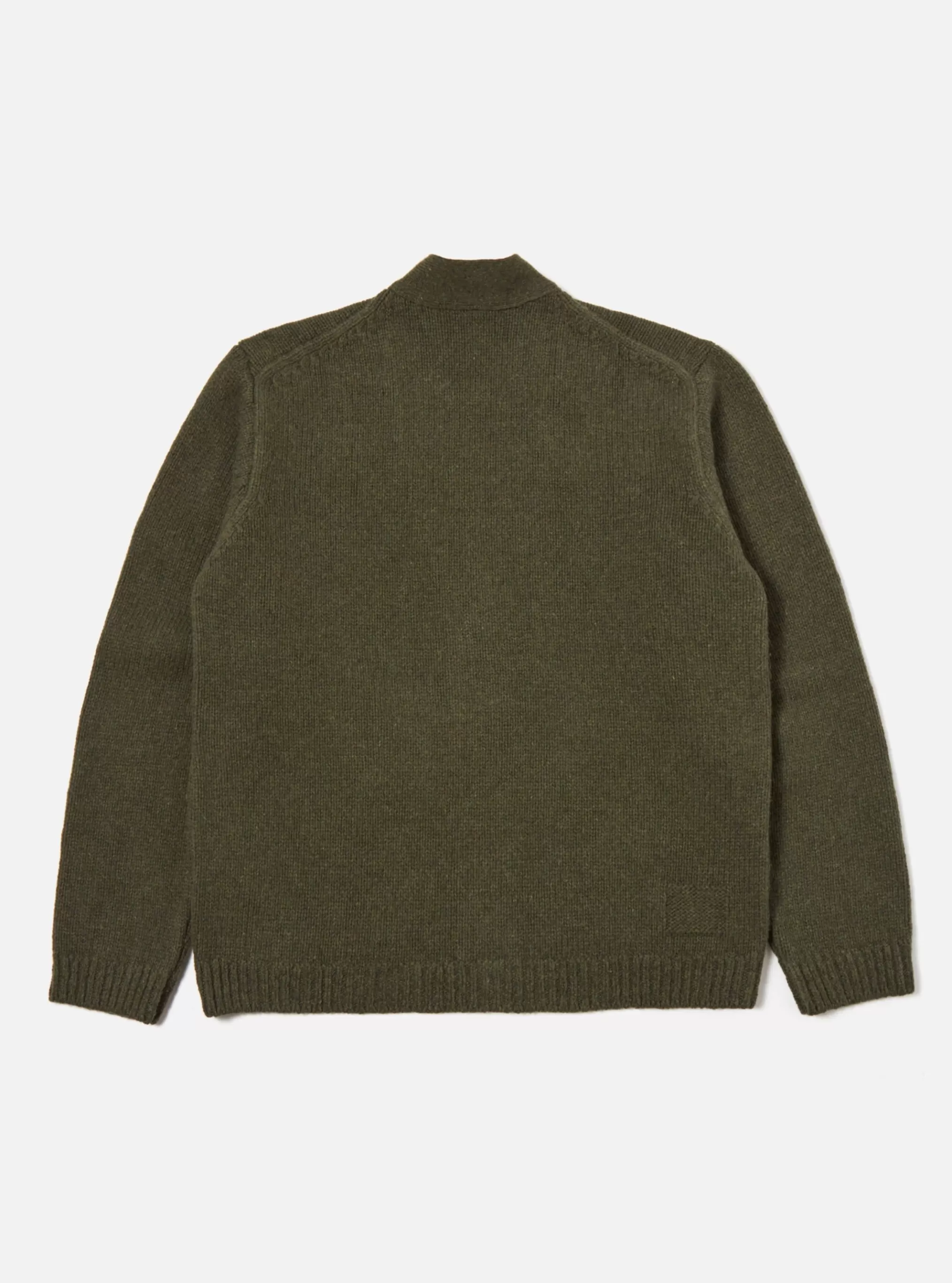 Knitwear.^Universal Works Langdale Cardigan In Olive Eco Wool