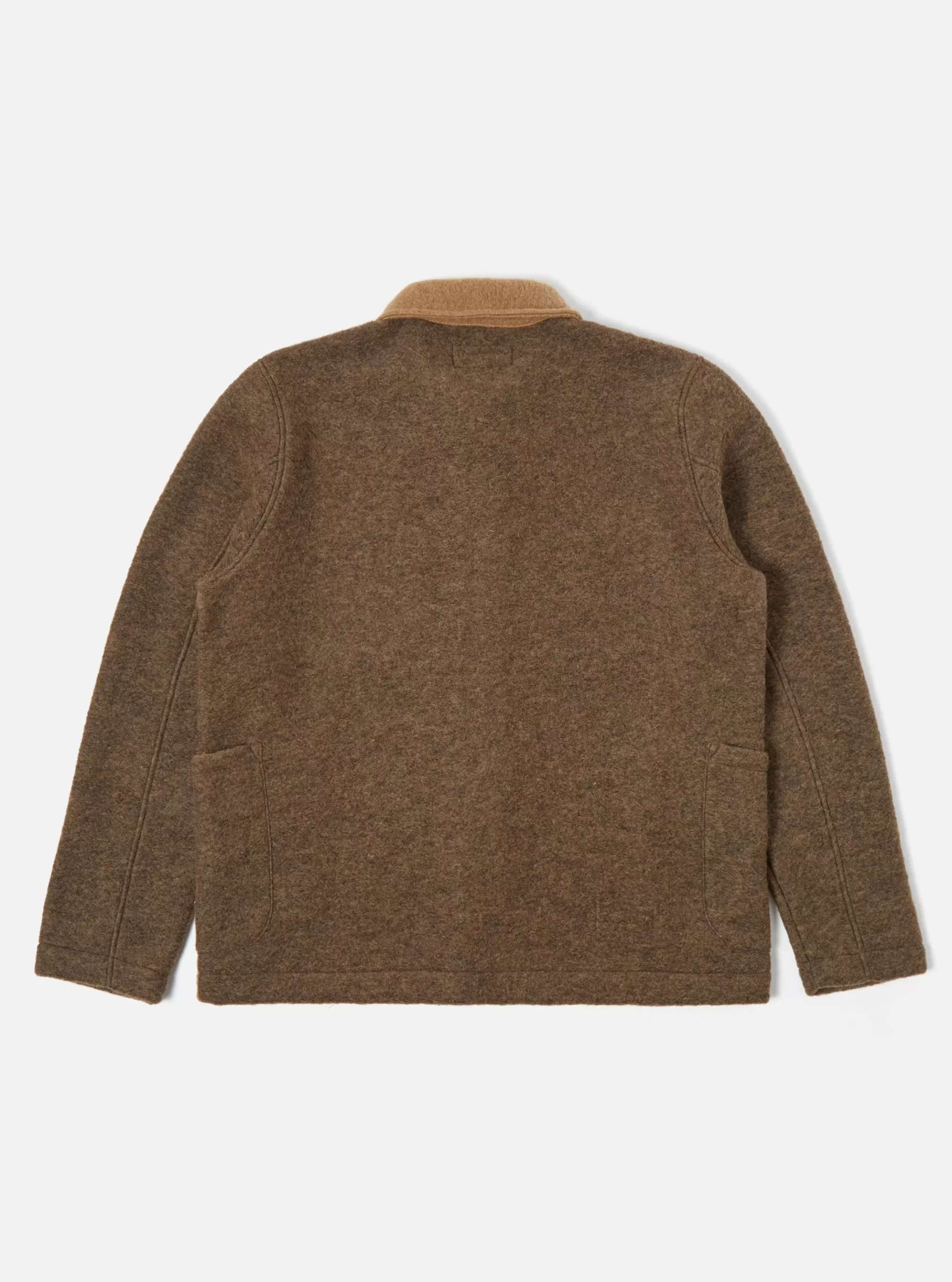 Fleece.^Universal Works Lumber Jacket In Taupe/Brown Wool Fleece