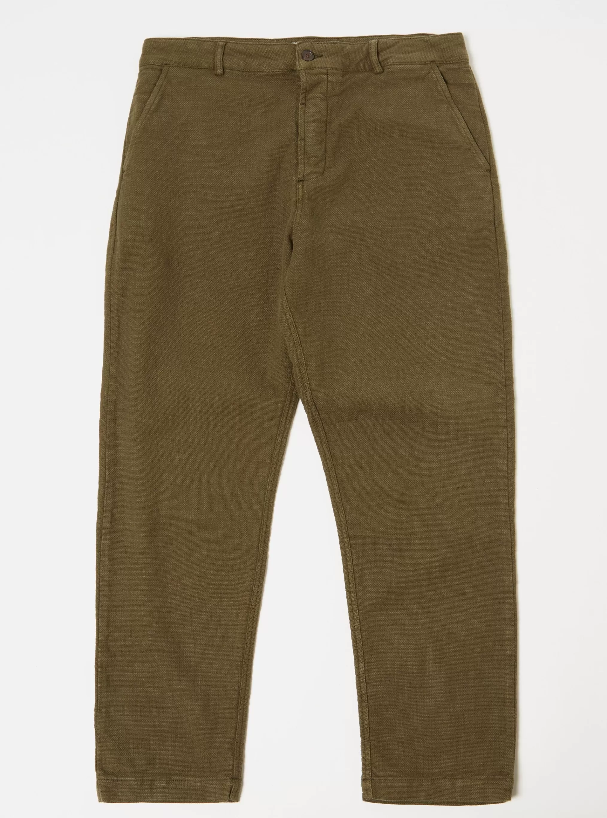 Suiting.^Universal Works Military Chino In Olive Chevron Cotton