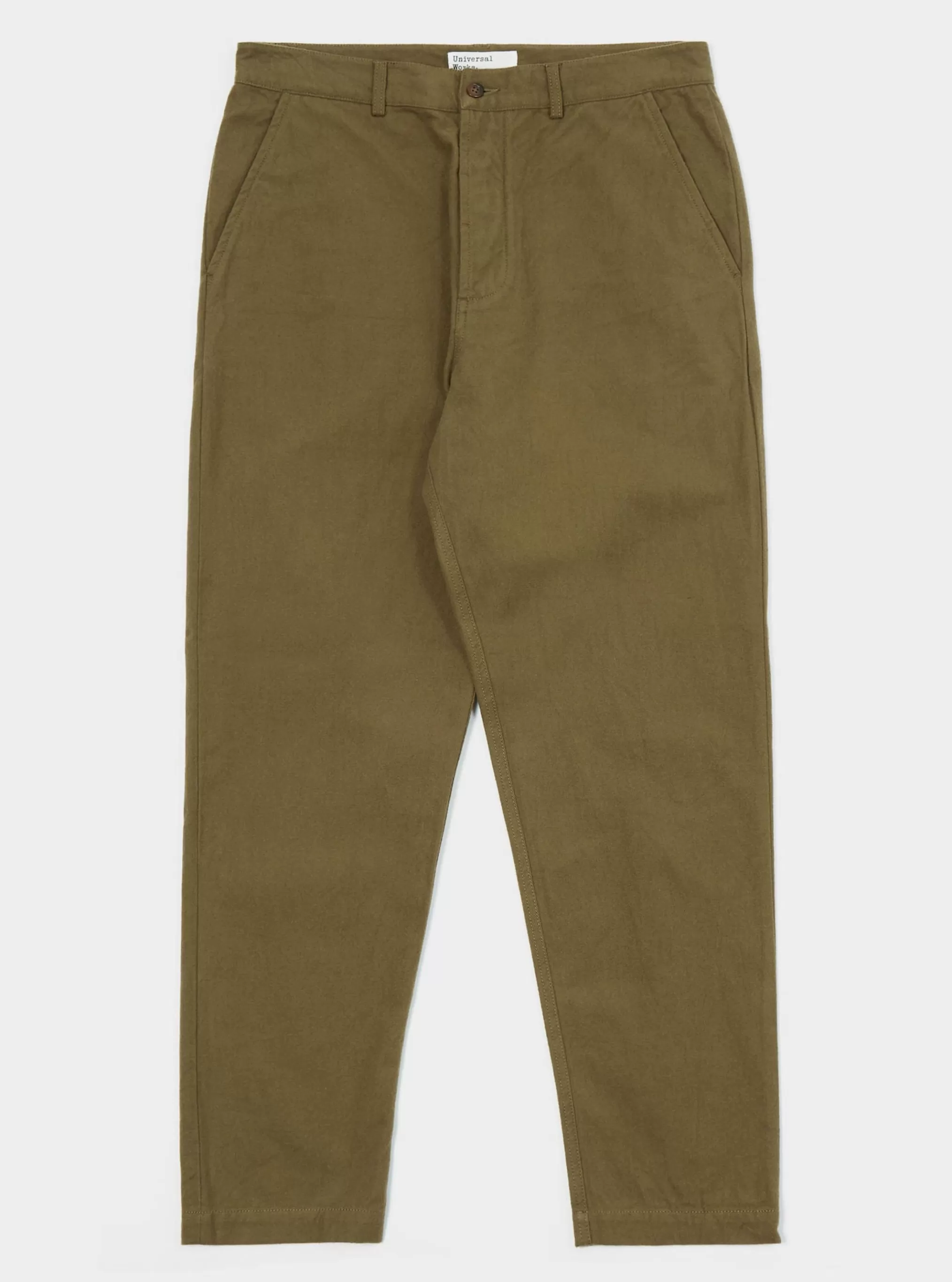 Suiting.^Universal Works Military Chino In Olive Nebraska Cotton