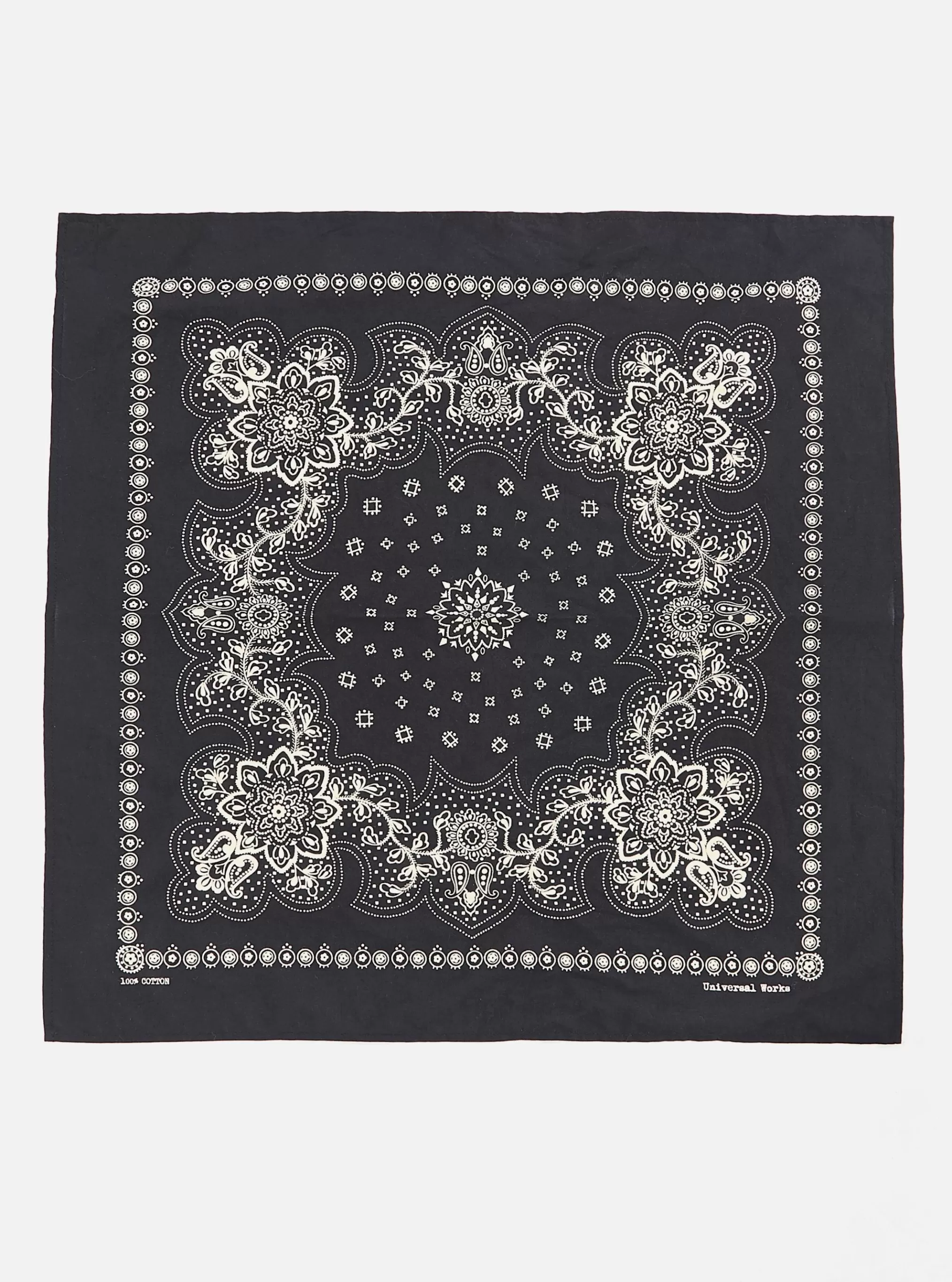 Accessories.^Universal Works Neckerchief In Black Classic Bandana