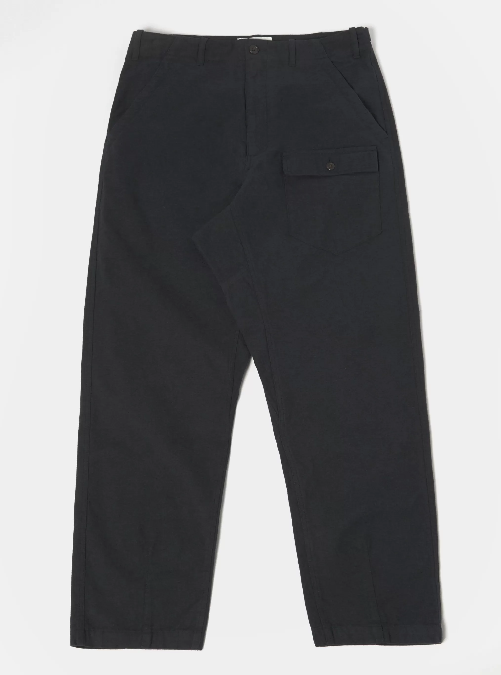 Trousers.^Universal Works Peacenik Pant In Black Nebraska Cotton