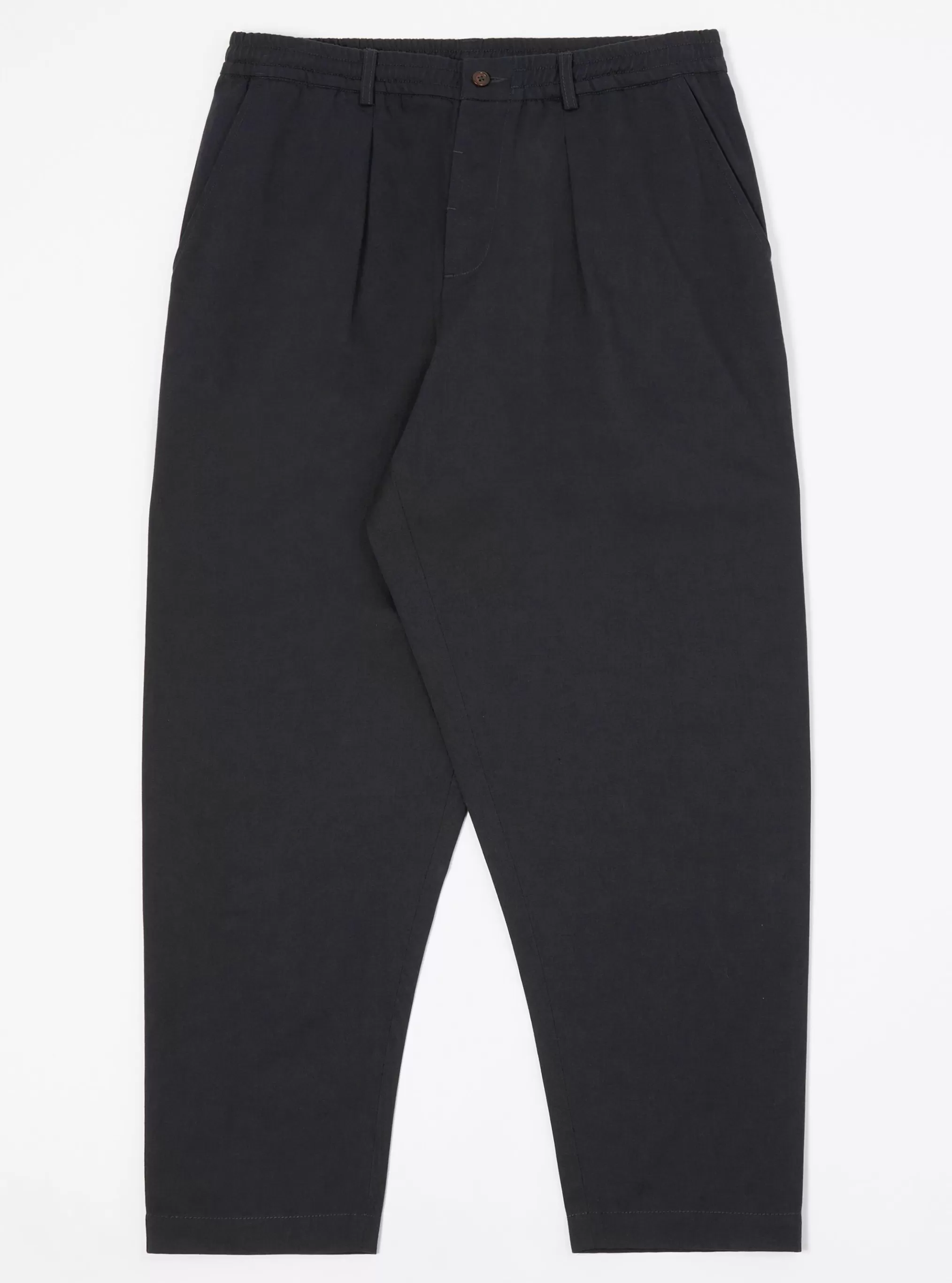 Suiting.^Universal Works Pleated Track Pant In Black Twill