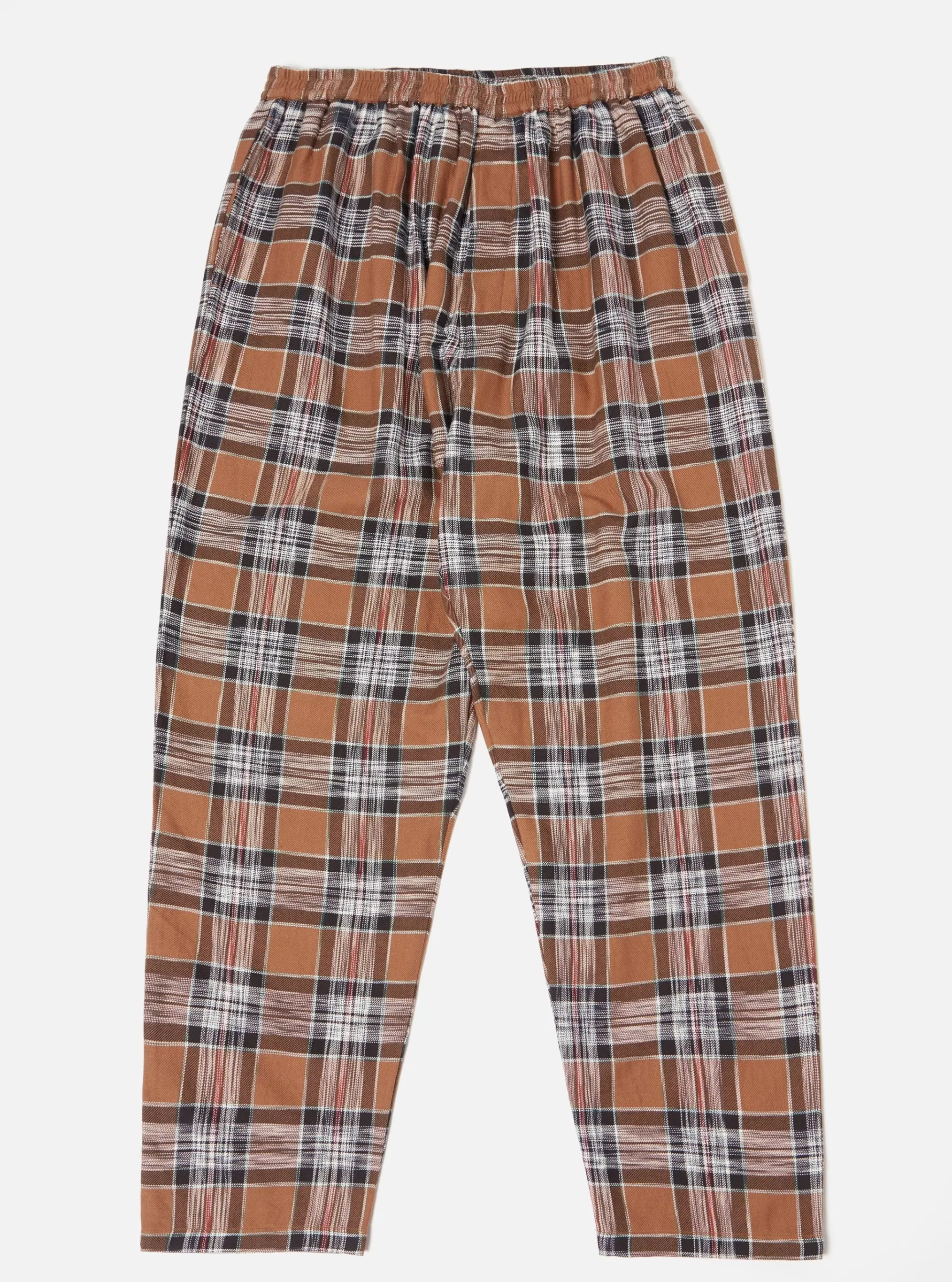 Nightwear.^Universal Works Pyjama In Brown Ikat Twill Check