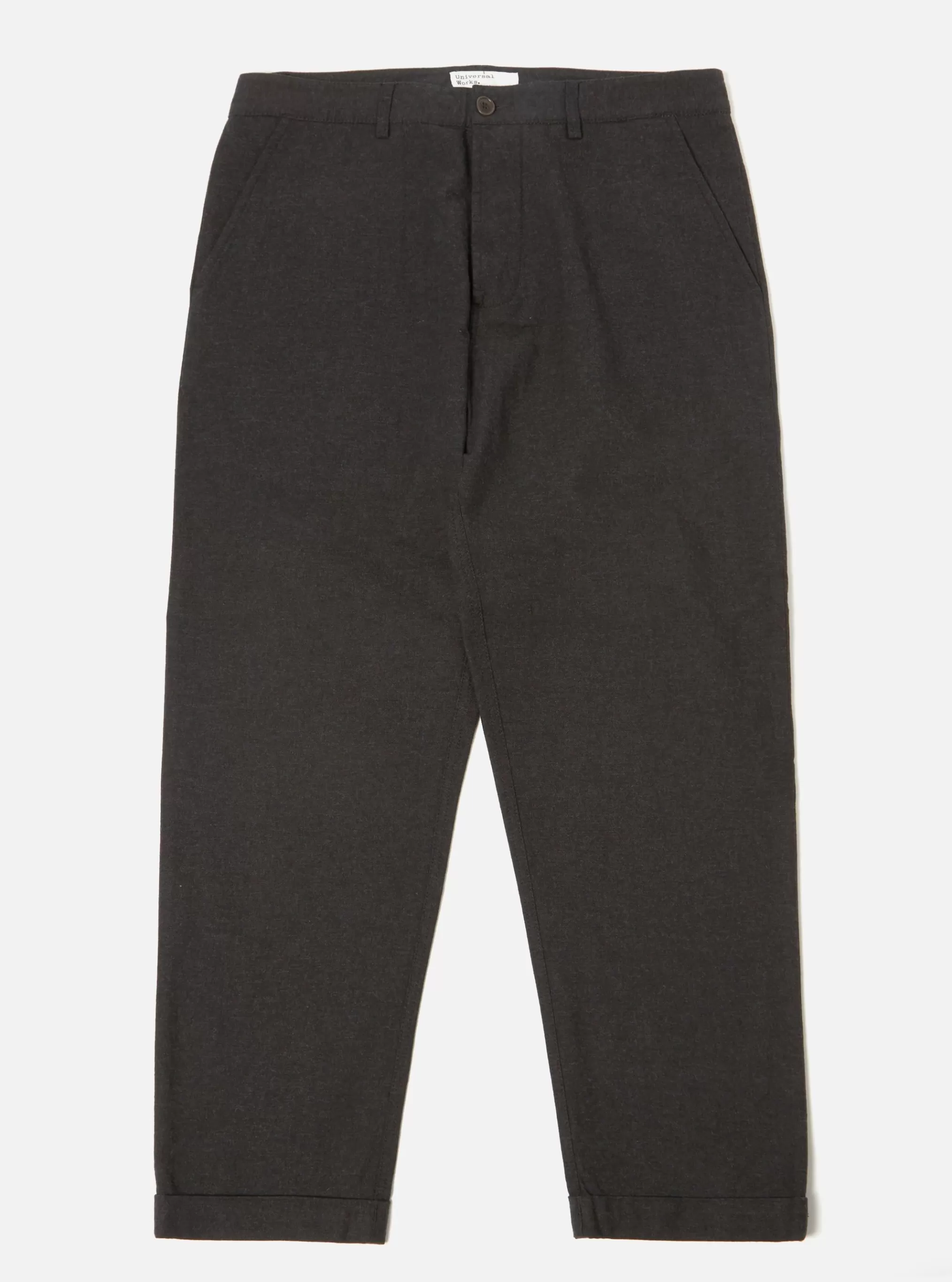 Trousers.^Universal Works Rb Chino In Charcoal Carbon Cotton