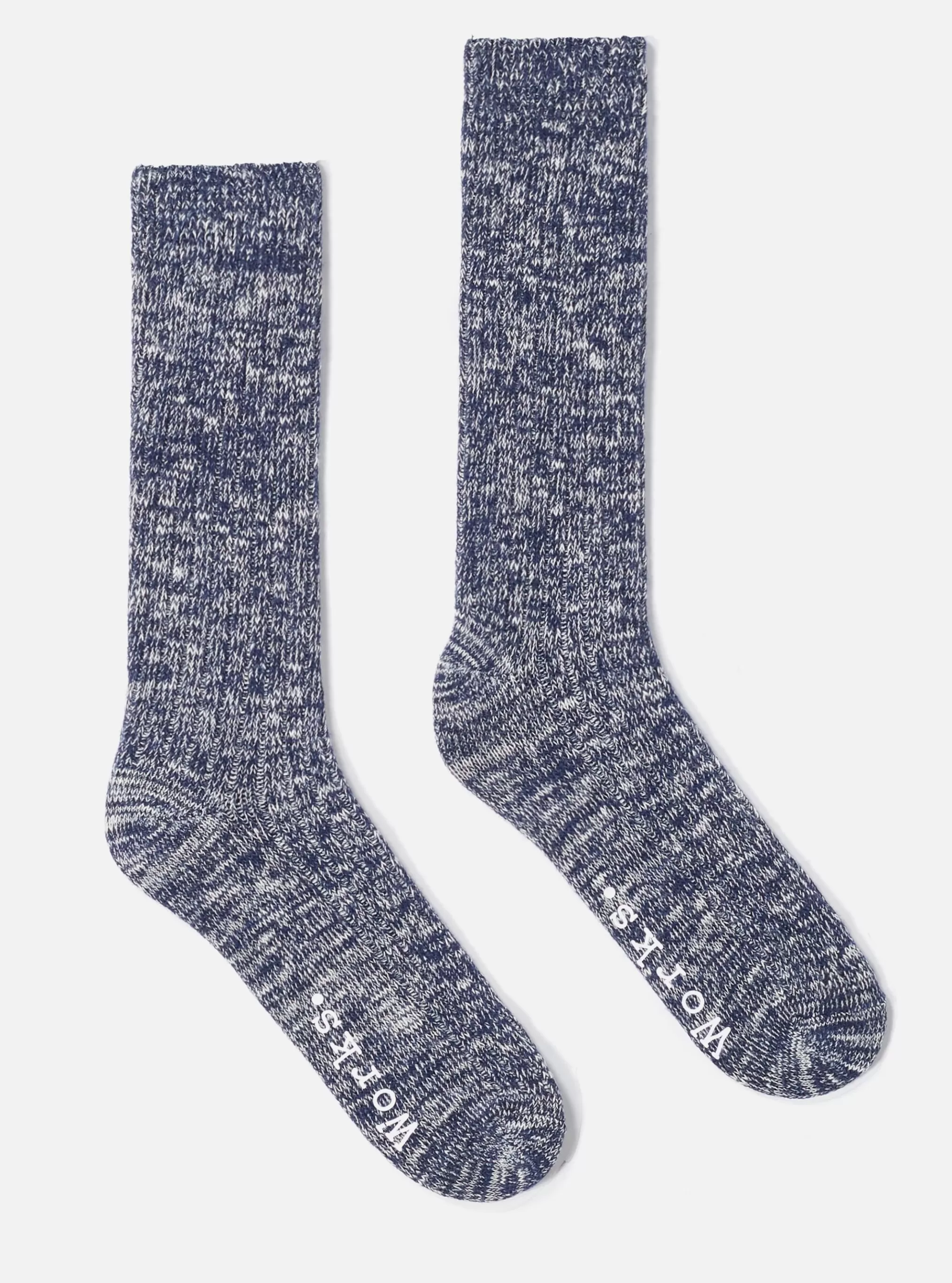 Underwear & Socks.^Universal Works Slub Sock In Navy Slub Knit