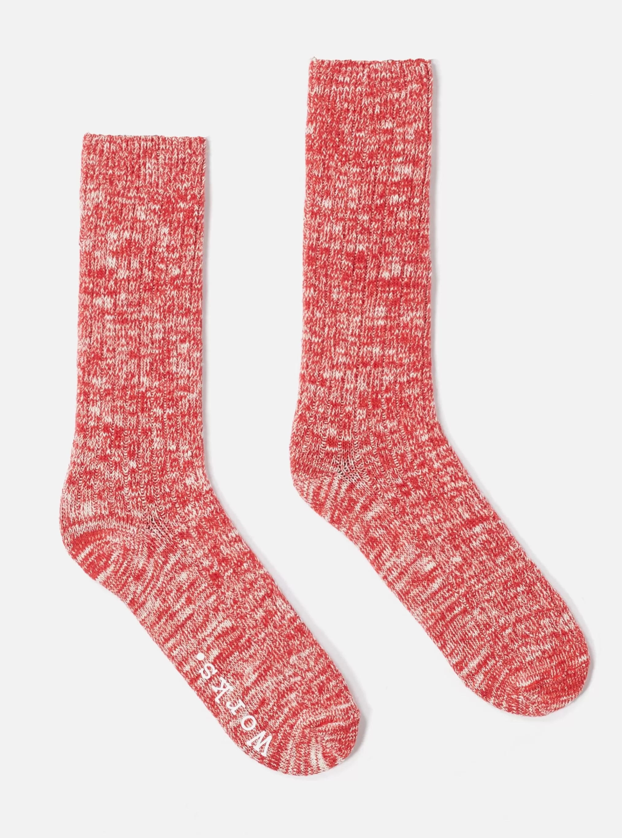 Underwear & Socks.^Universal Works Slub Sock In Red Slub Knit