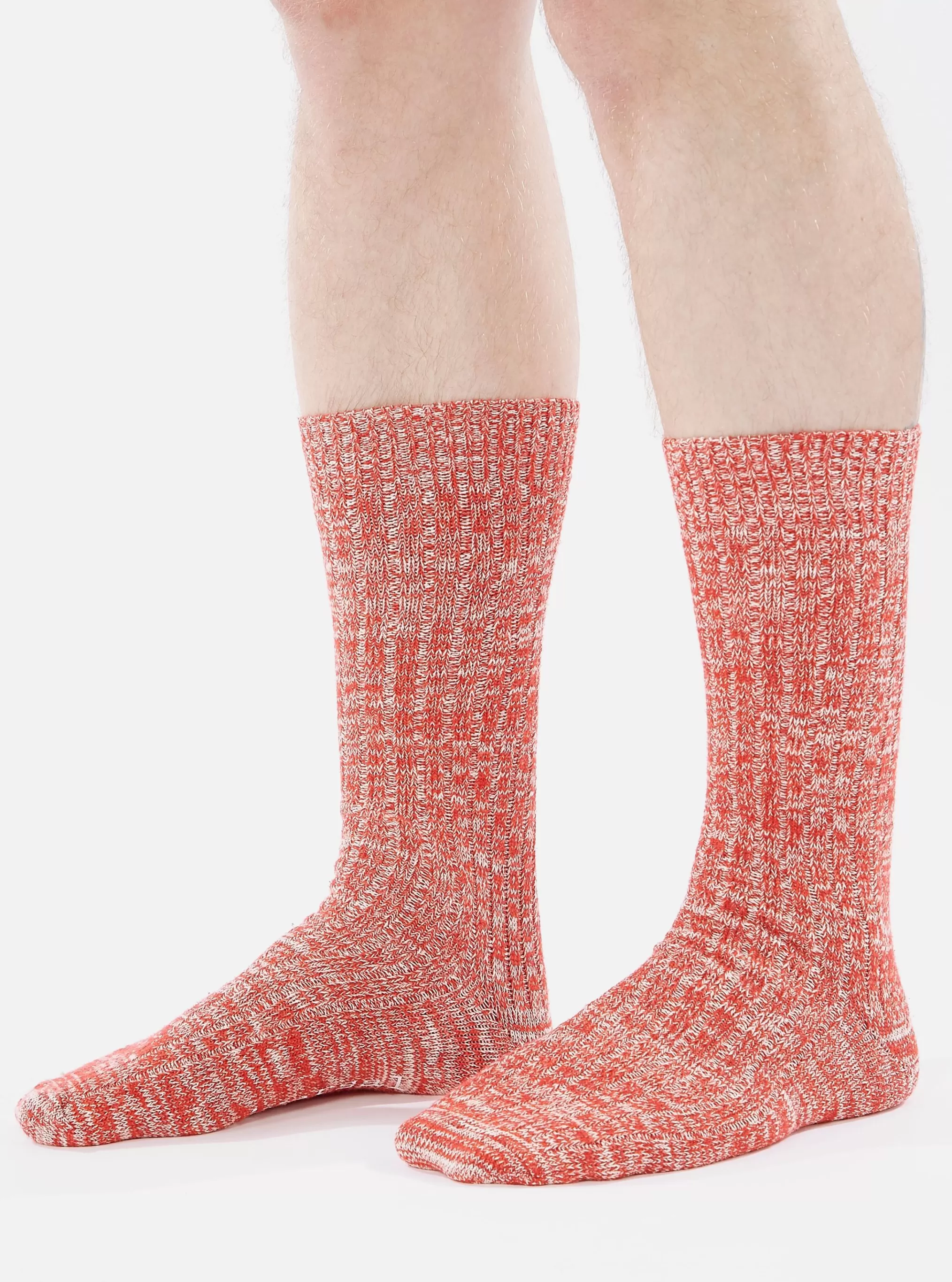 Underwear & Socks.^Universal Works Slub Sock In Red Slub Knit