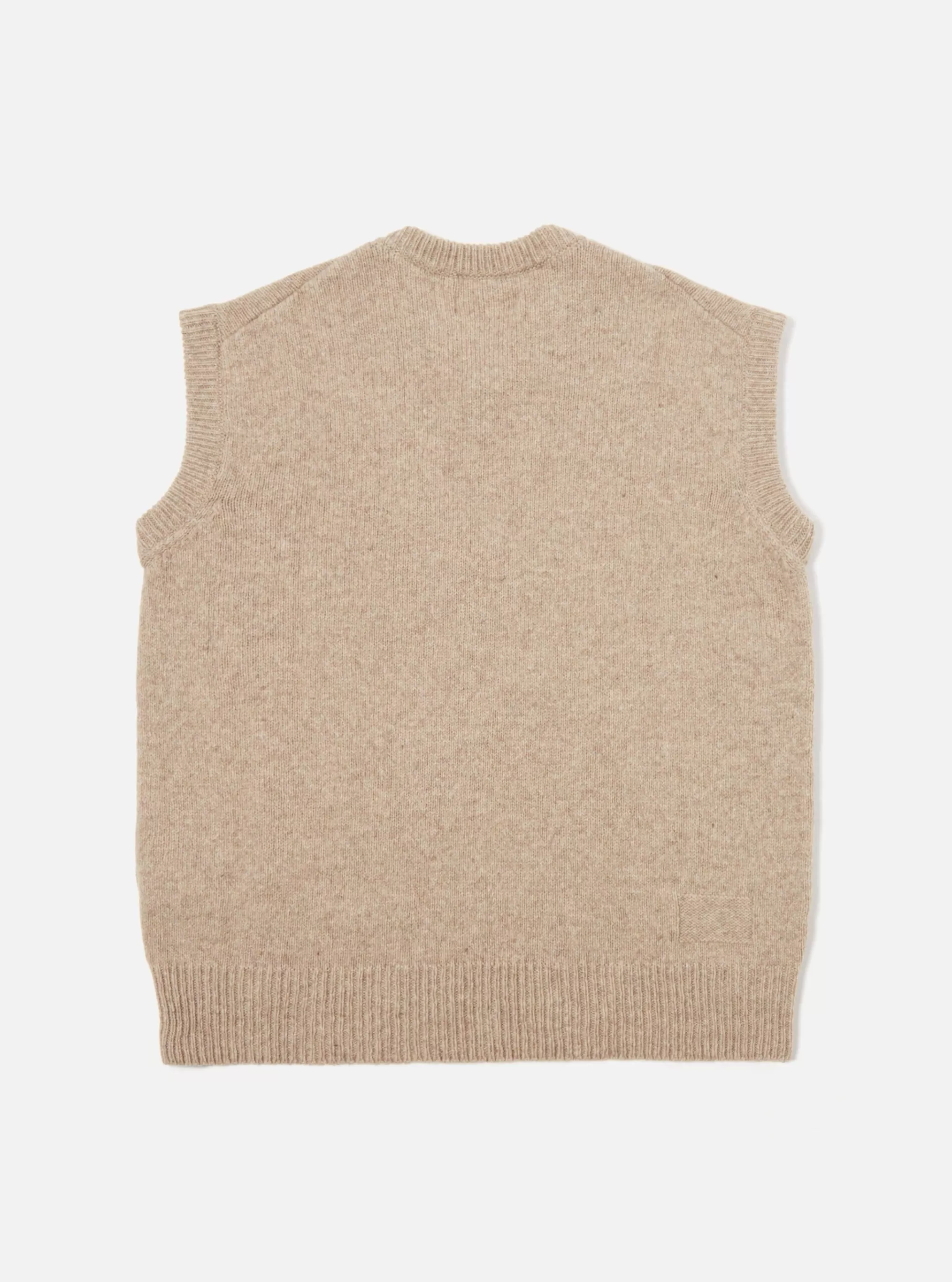 Knitwear.^Universal Works Sweater Vest In Oatmeal Eco Wool