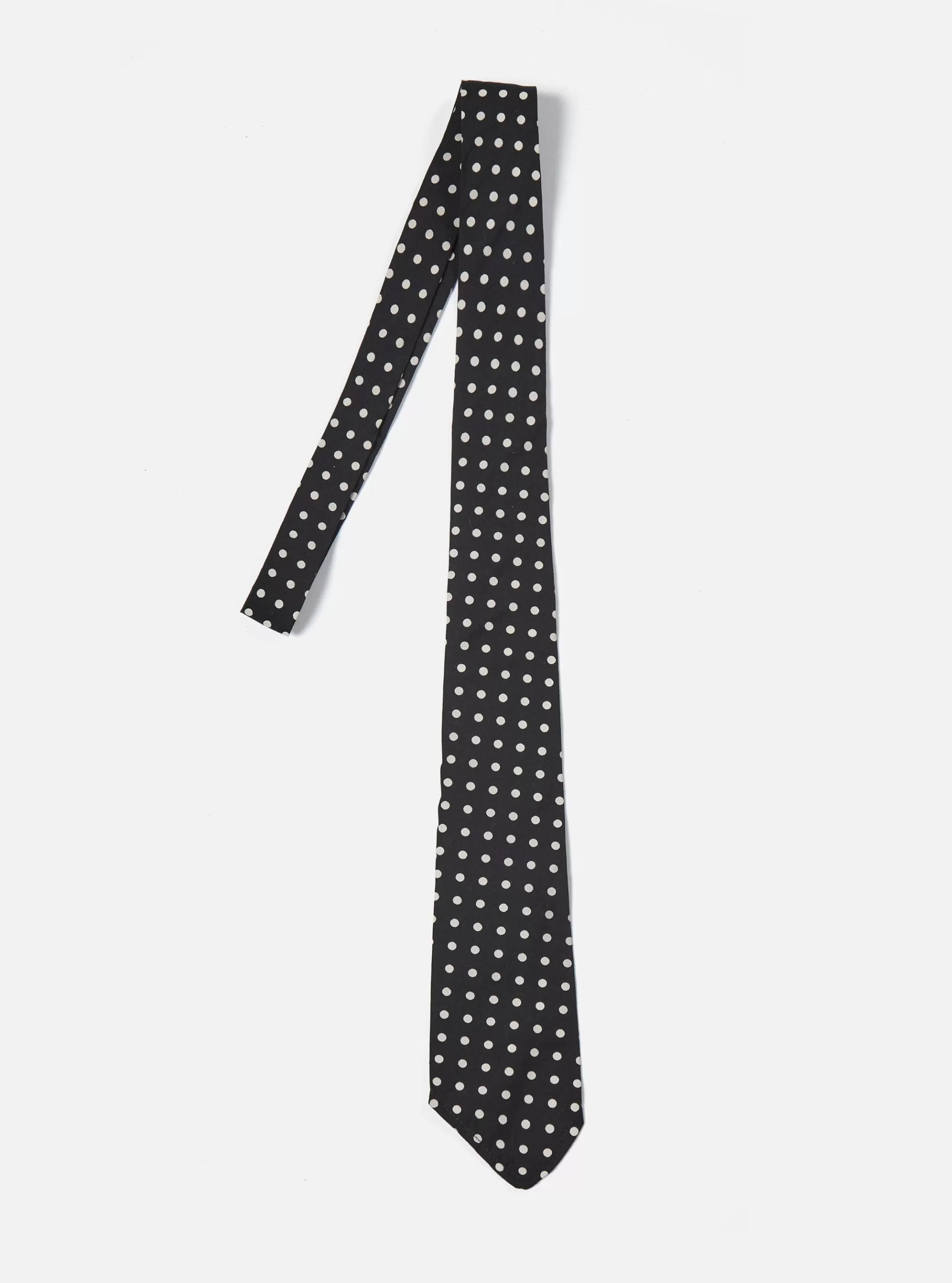 Accessories.^Universal Works Tie In Black Dot Print