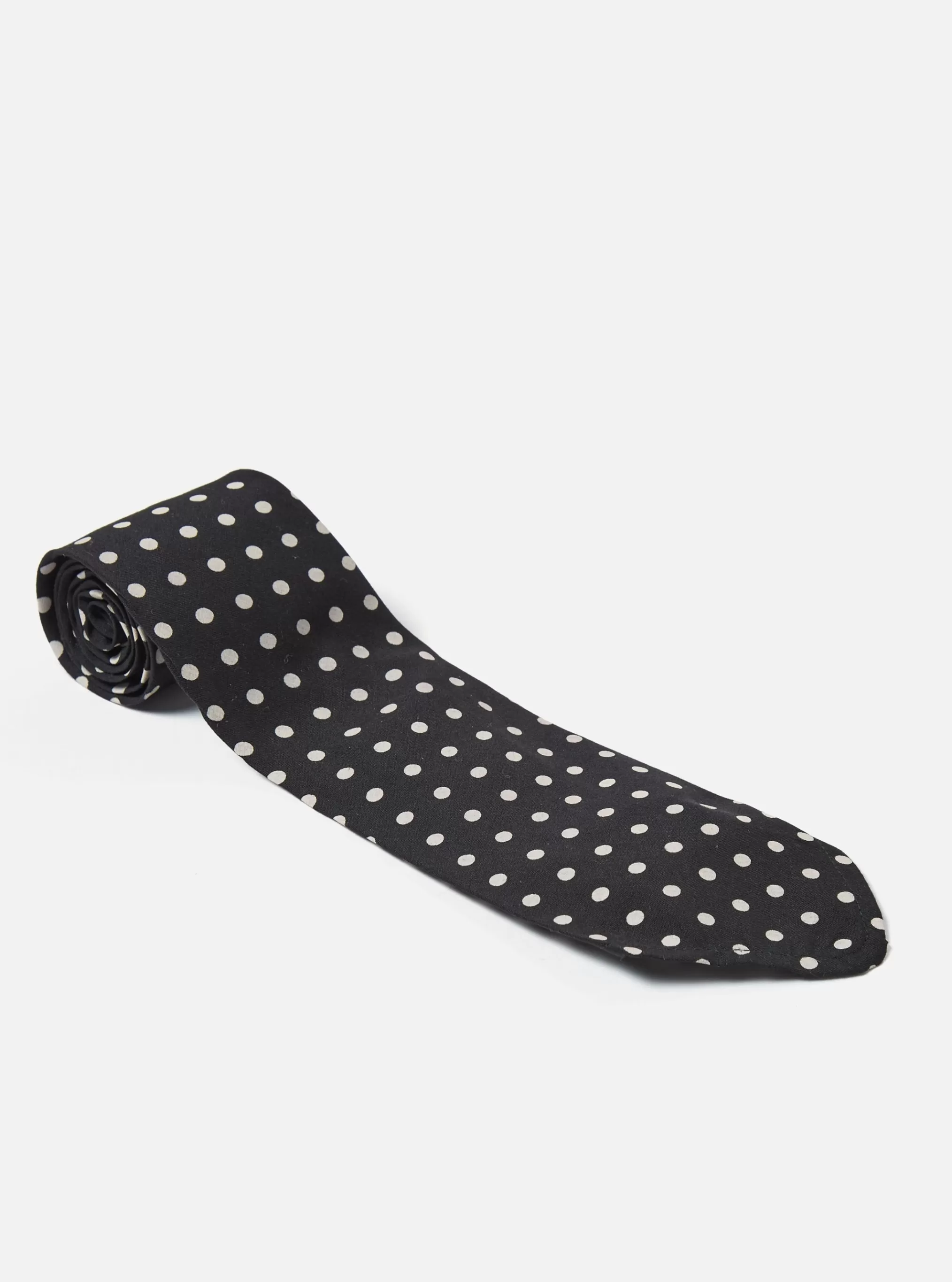 Accessories.^Universal Works Tie In Black Dot Print