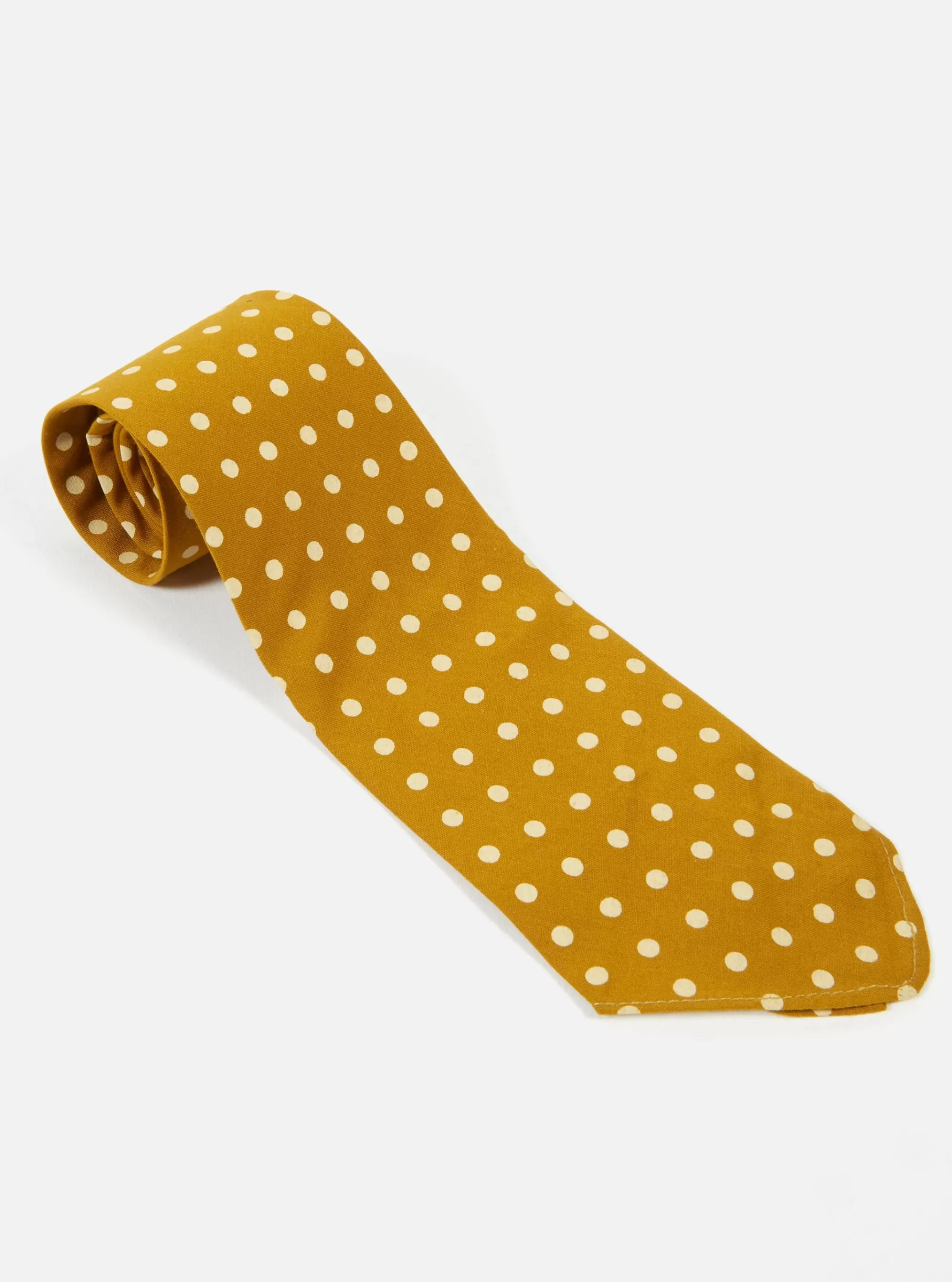 Suiting.^Universal Works Tie In Mustard Dot Print